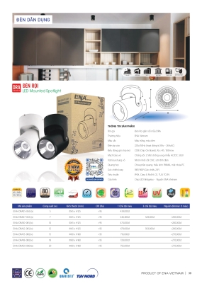 Bảng giá đèn led Ena 2026