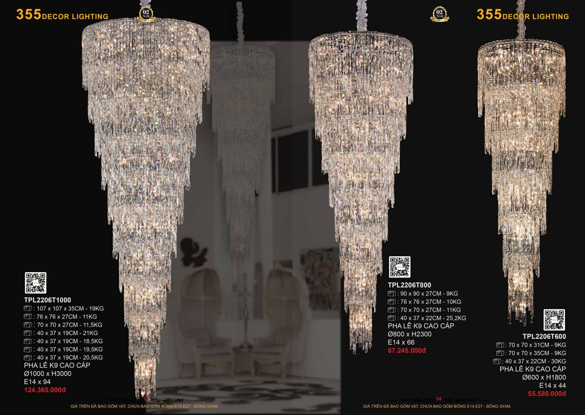 Bảng giá đèn trang trí 355 Decor