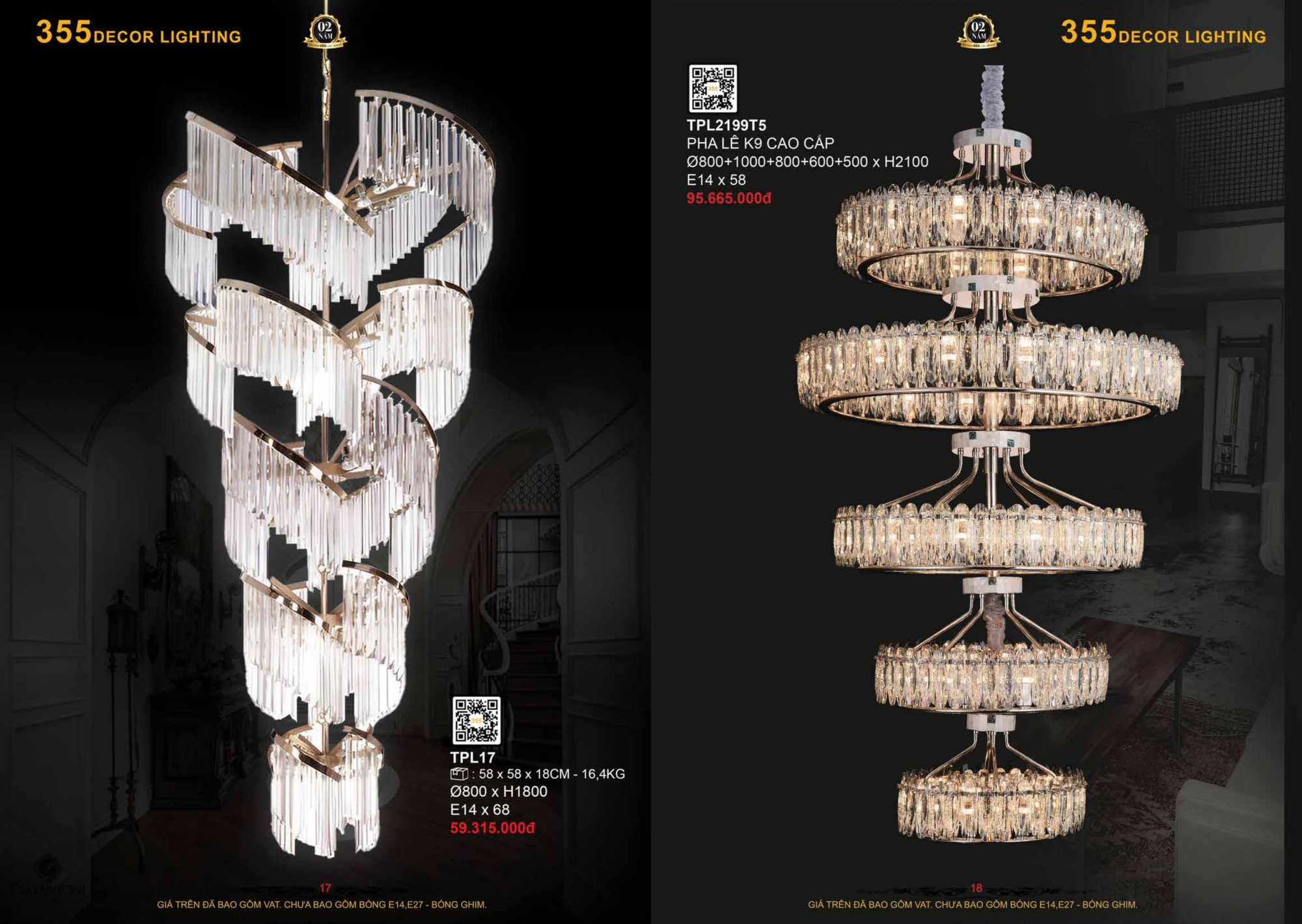 Bảng giá đèn trang trí 355 Decor