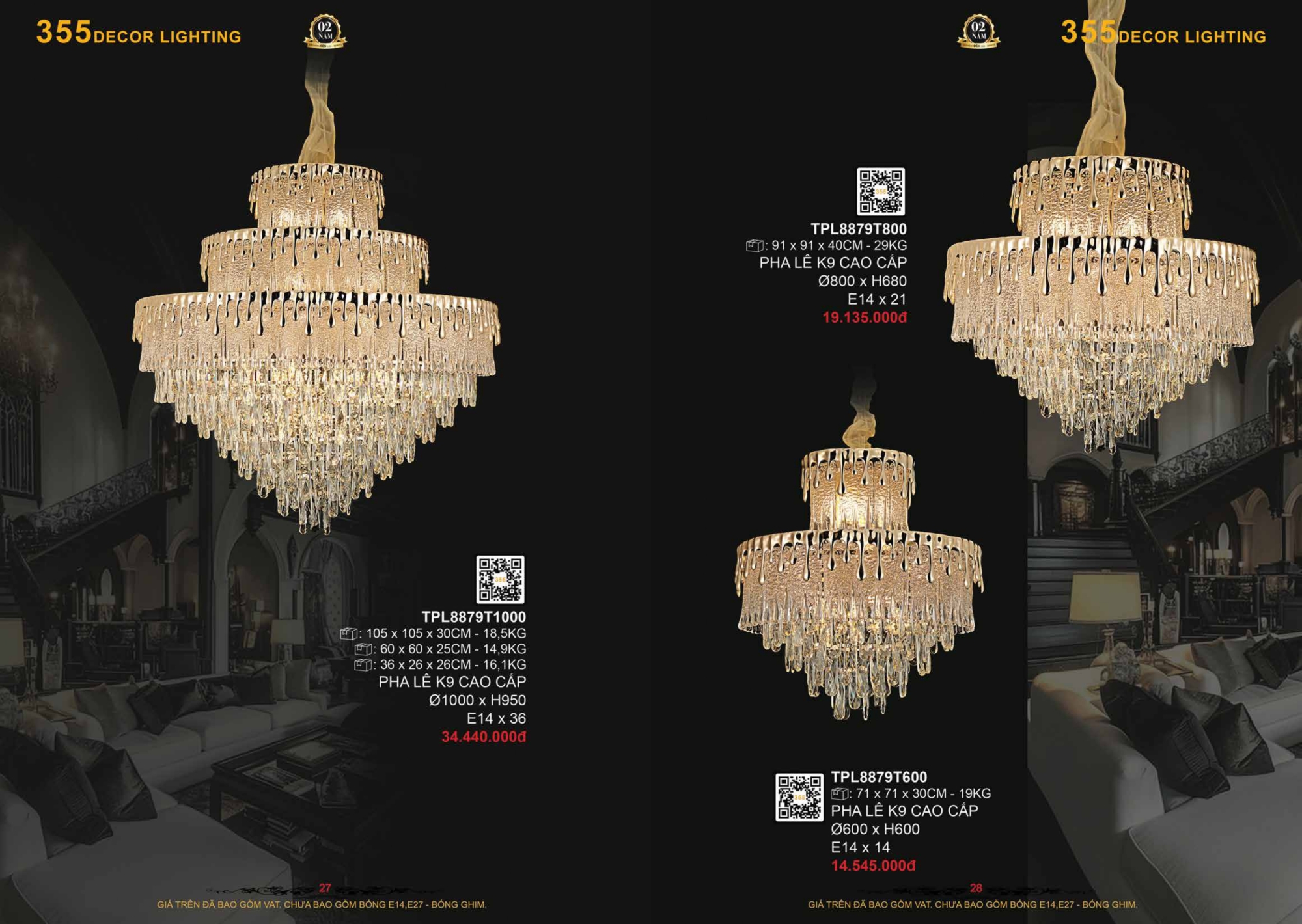 Bảng giá đèn trang trí 355 Decor