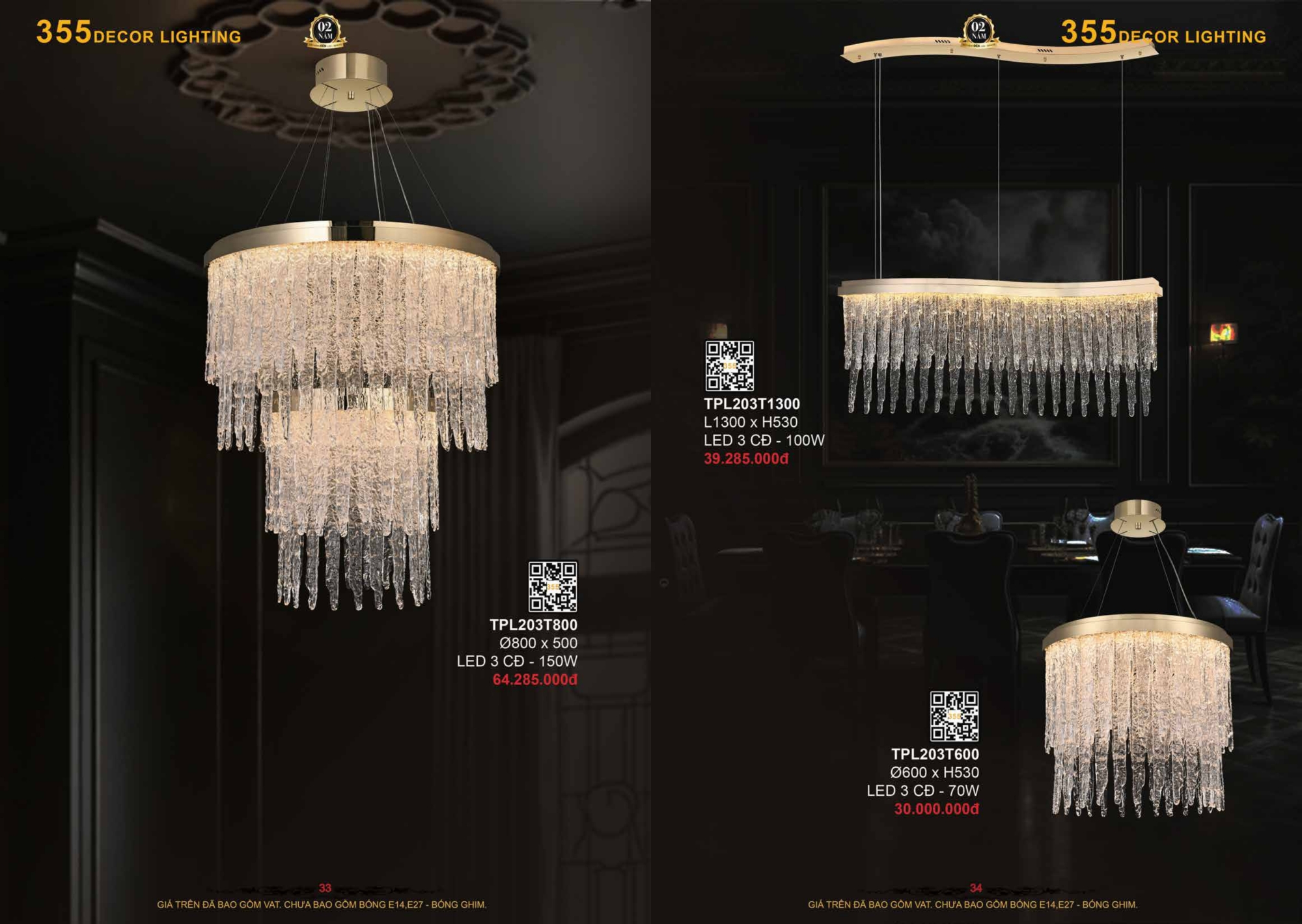 Bảng giá đèn trang trí 355 Decor