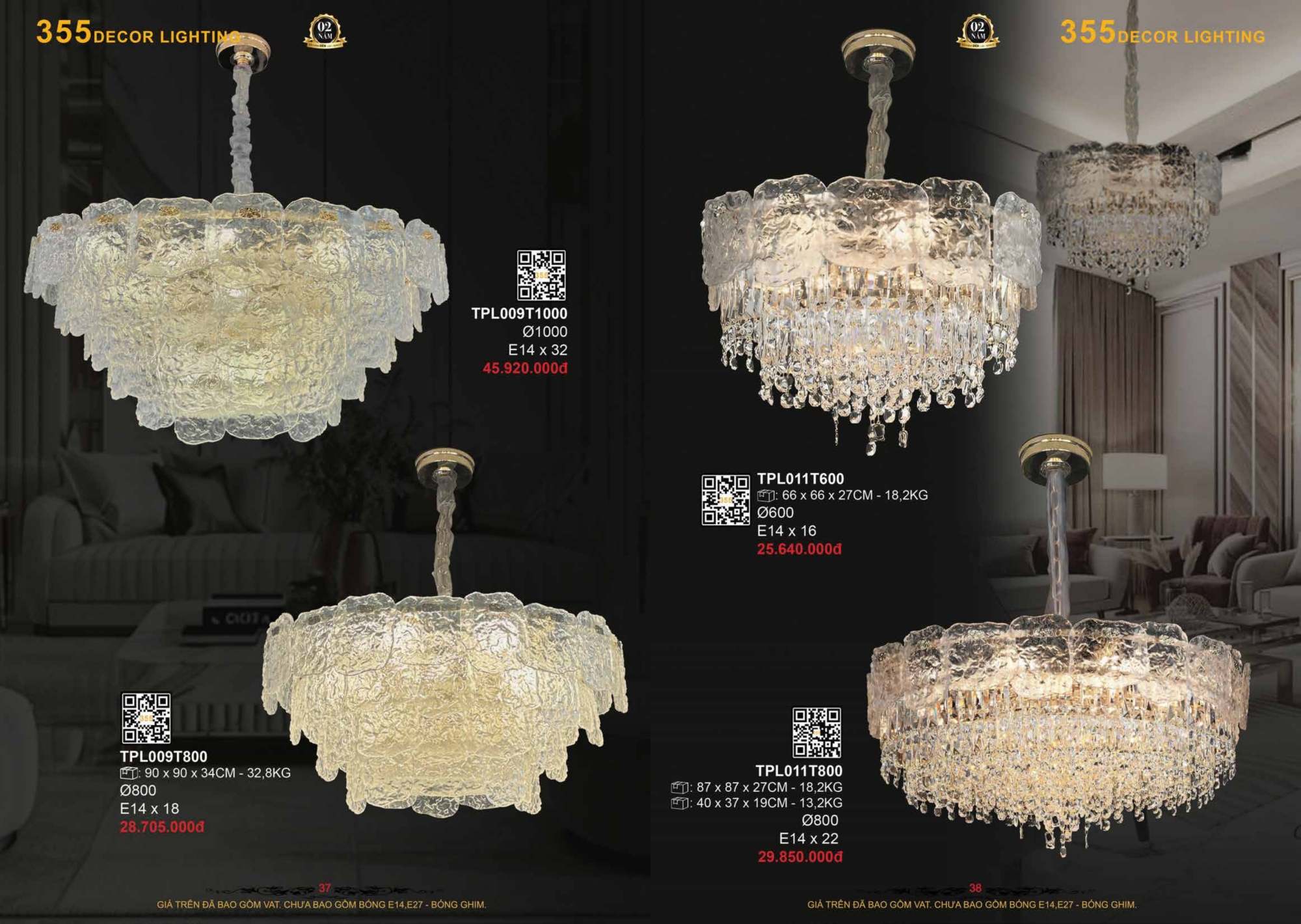 Bảng giá đèn trang trí 355 Decor