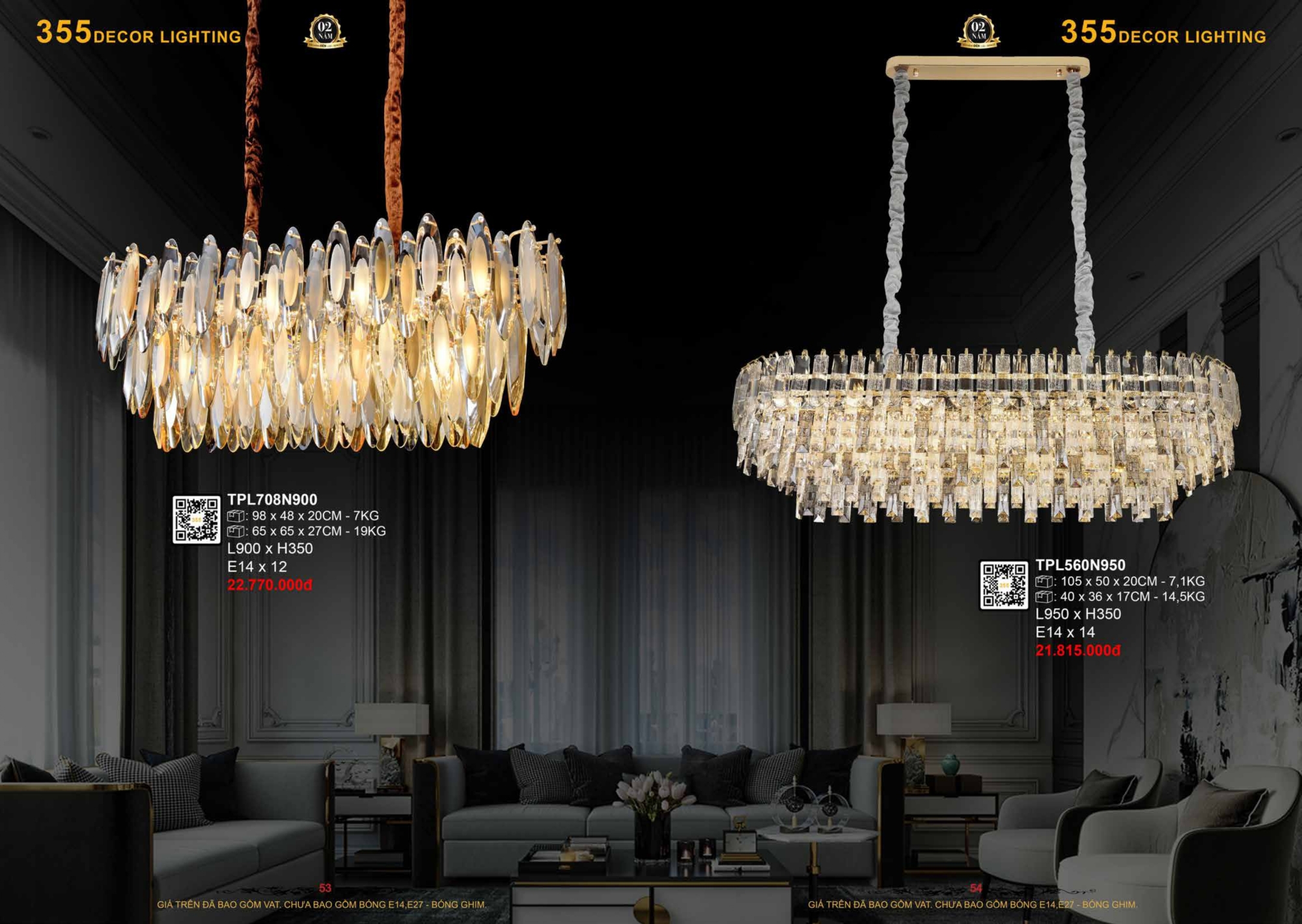 Bảng giá đèn trang trí 355 Decor