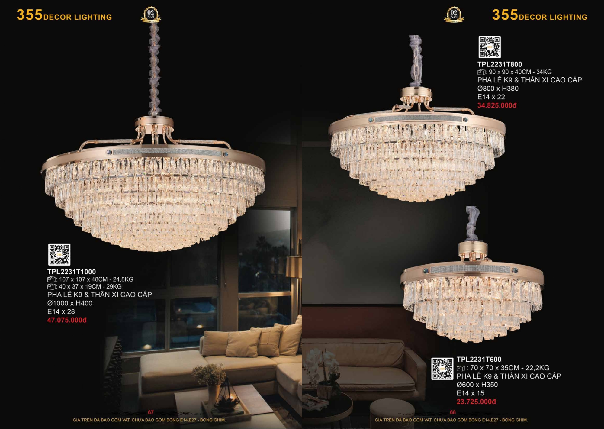 Bảng giá đèn trang trí 355 Decor