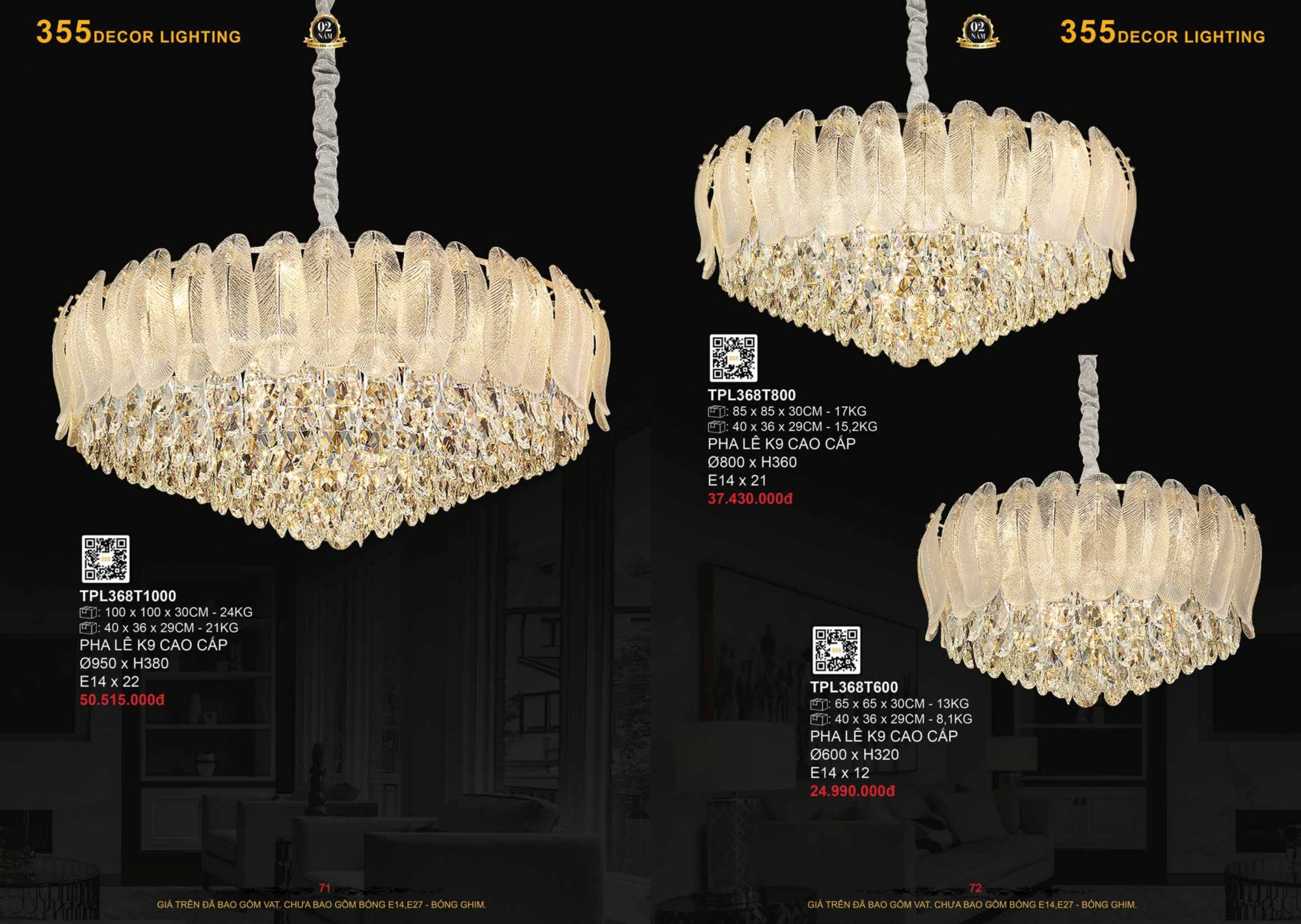 Bảng giá đèn trang trí 355 Decor