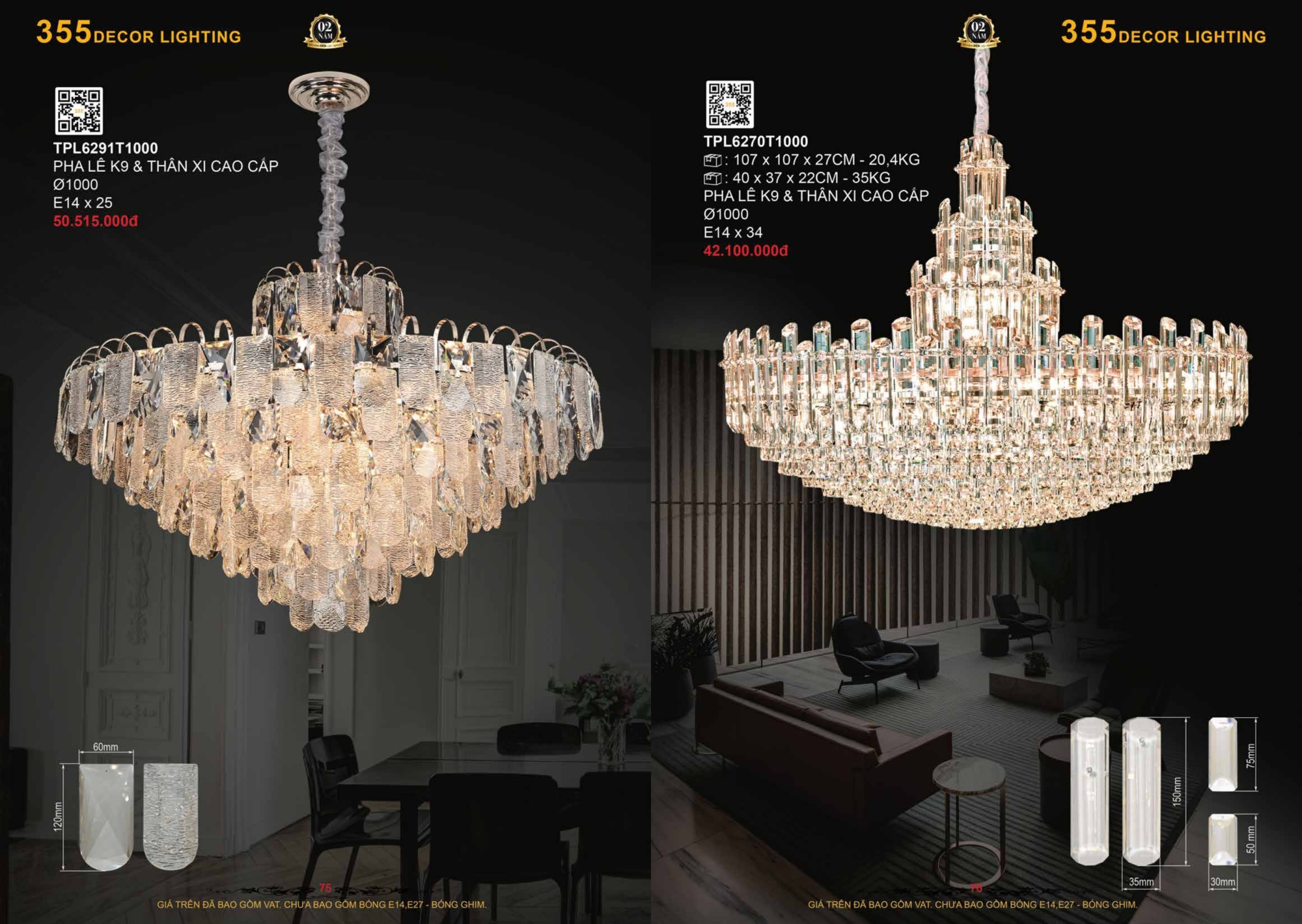 Bảng giá đèn trang trí 355 Decor