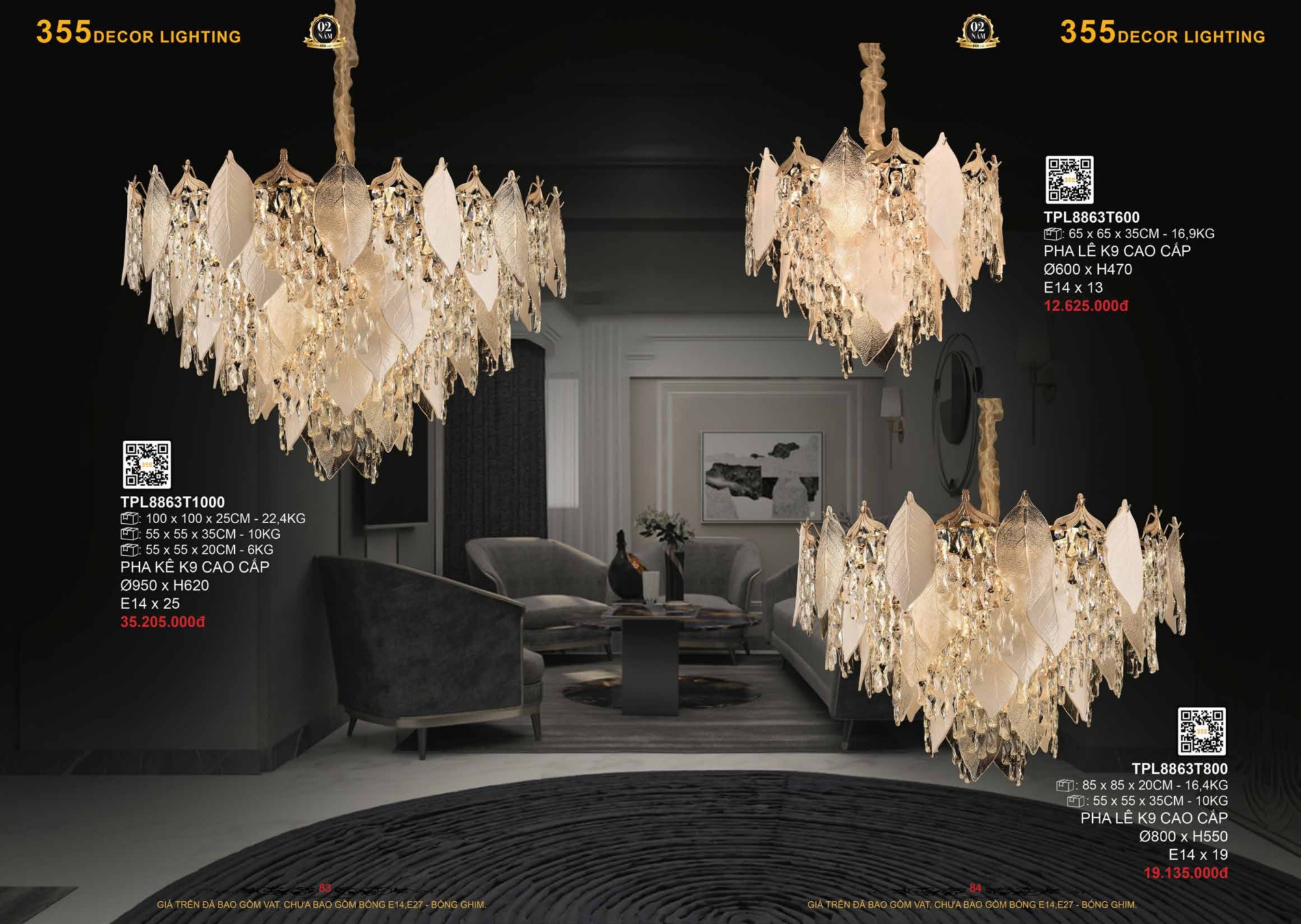 Bảng giá đèn trang trí 355 Decor