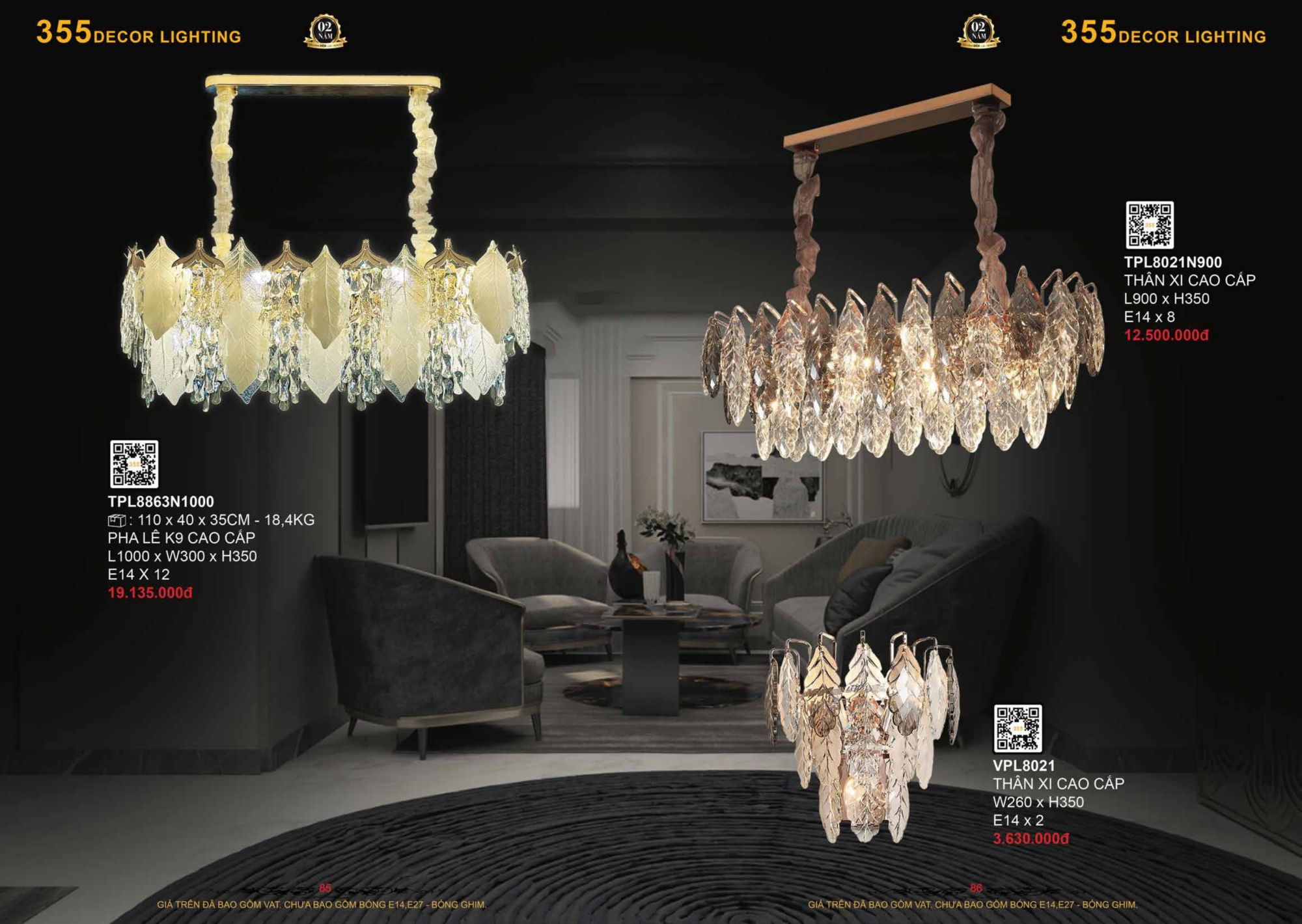 Bảng giá đèn trang trí 355 Decor