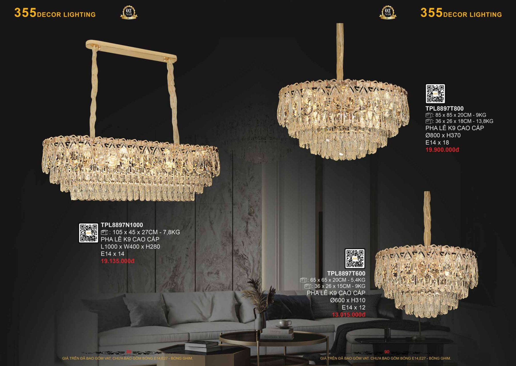 Bảng giá đèn trang trí 355 Decor