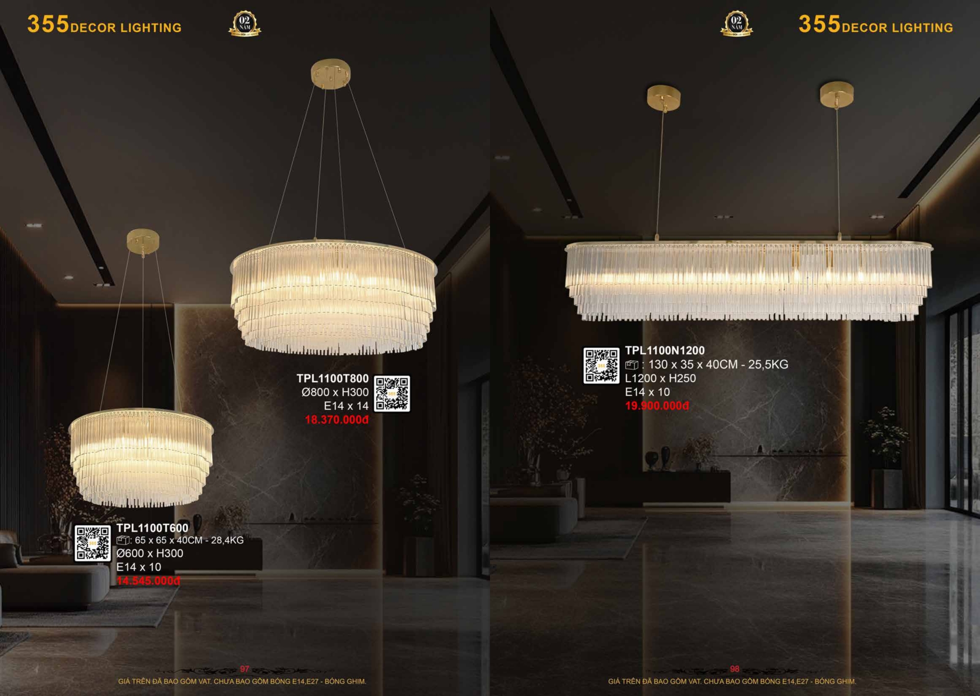 Bảng giá đèn trang trí 355 Decor