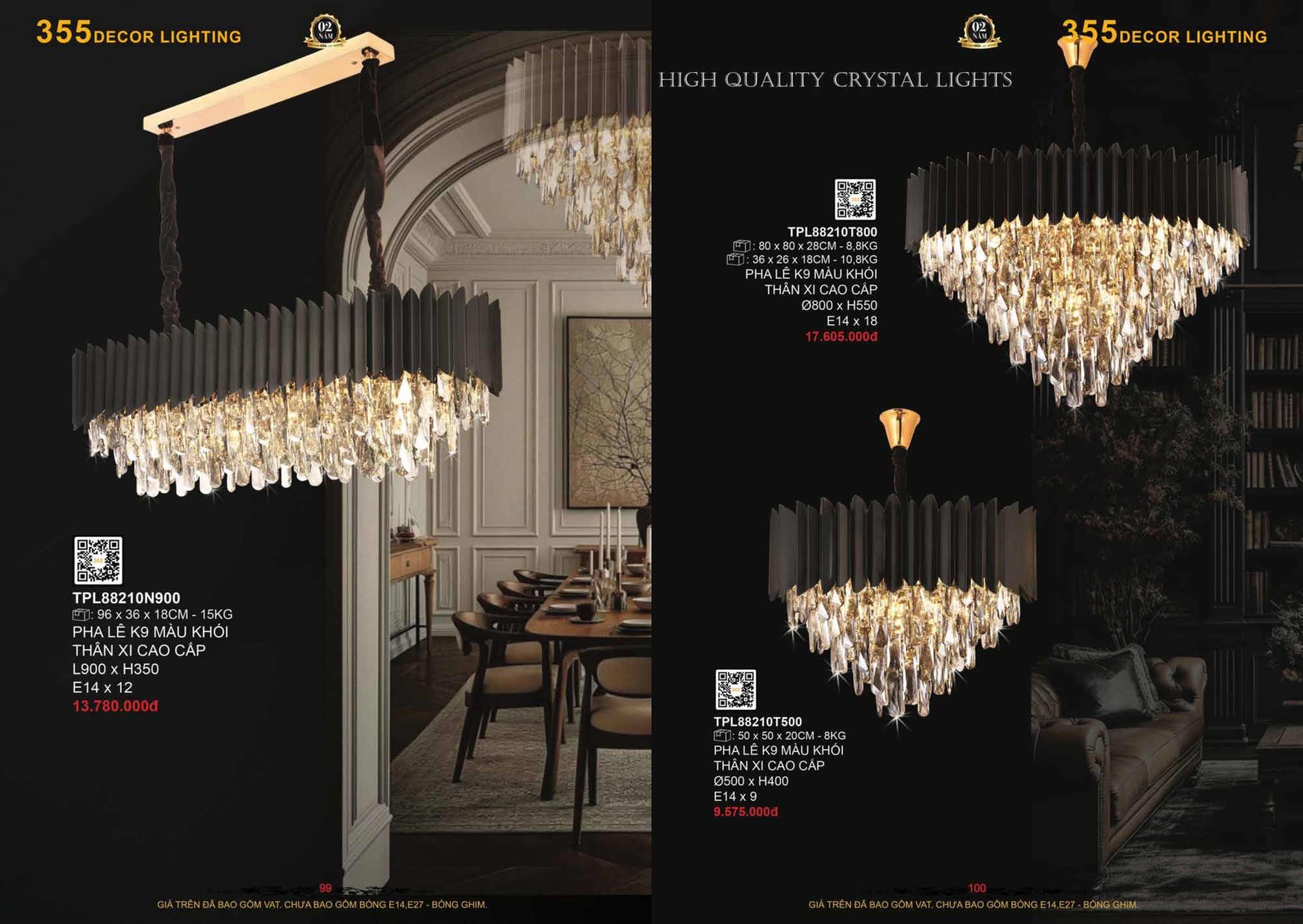 Bảng giá đèn trang trí 355 Decor