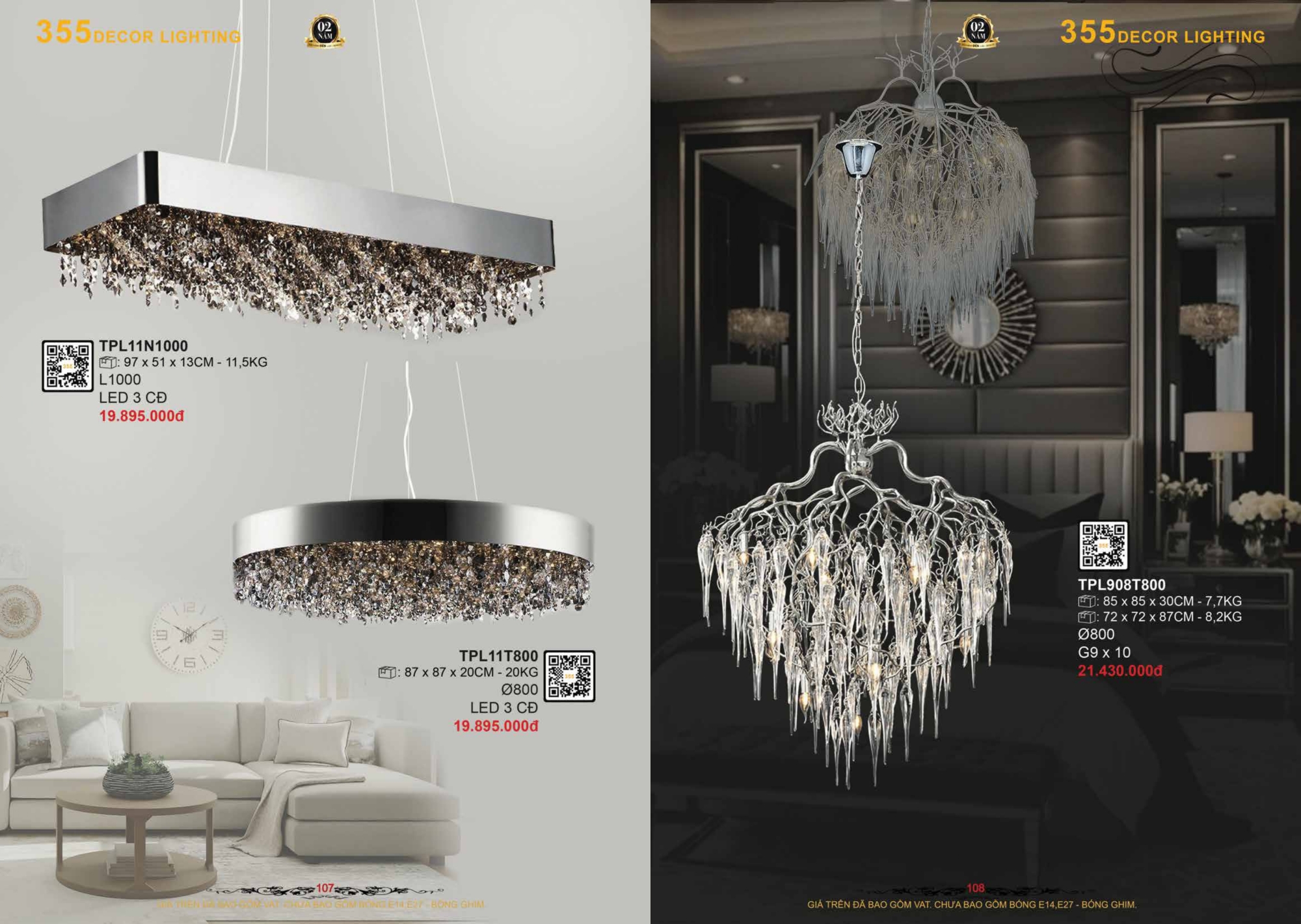 Bảng giá đèn trang trí 355 Decor