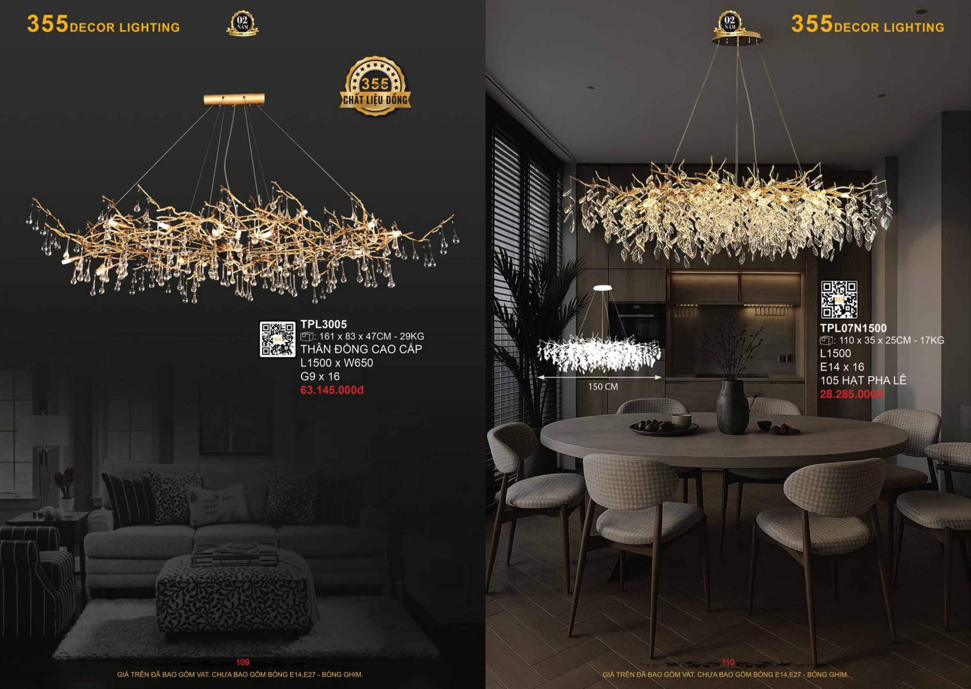 Bảng giá đèn trang trí 355 Decor