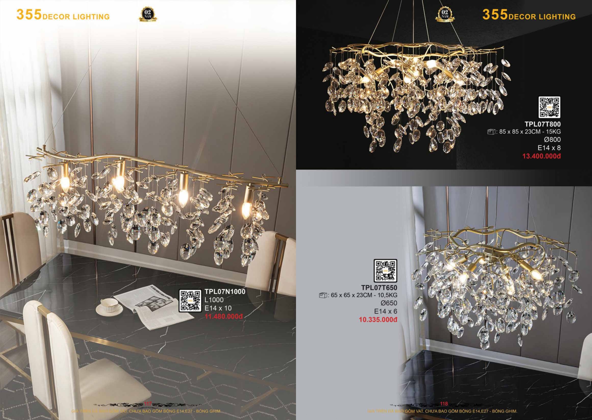 Bảng giá đèn trang trí 355 Decor