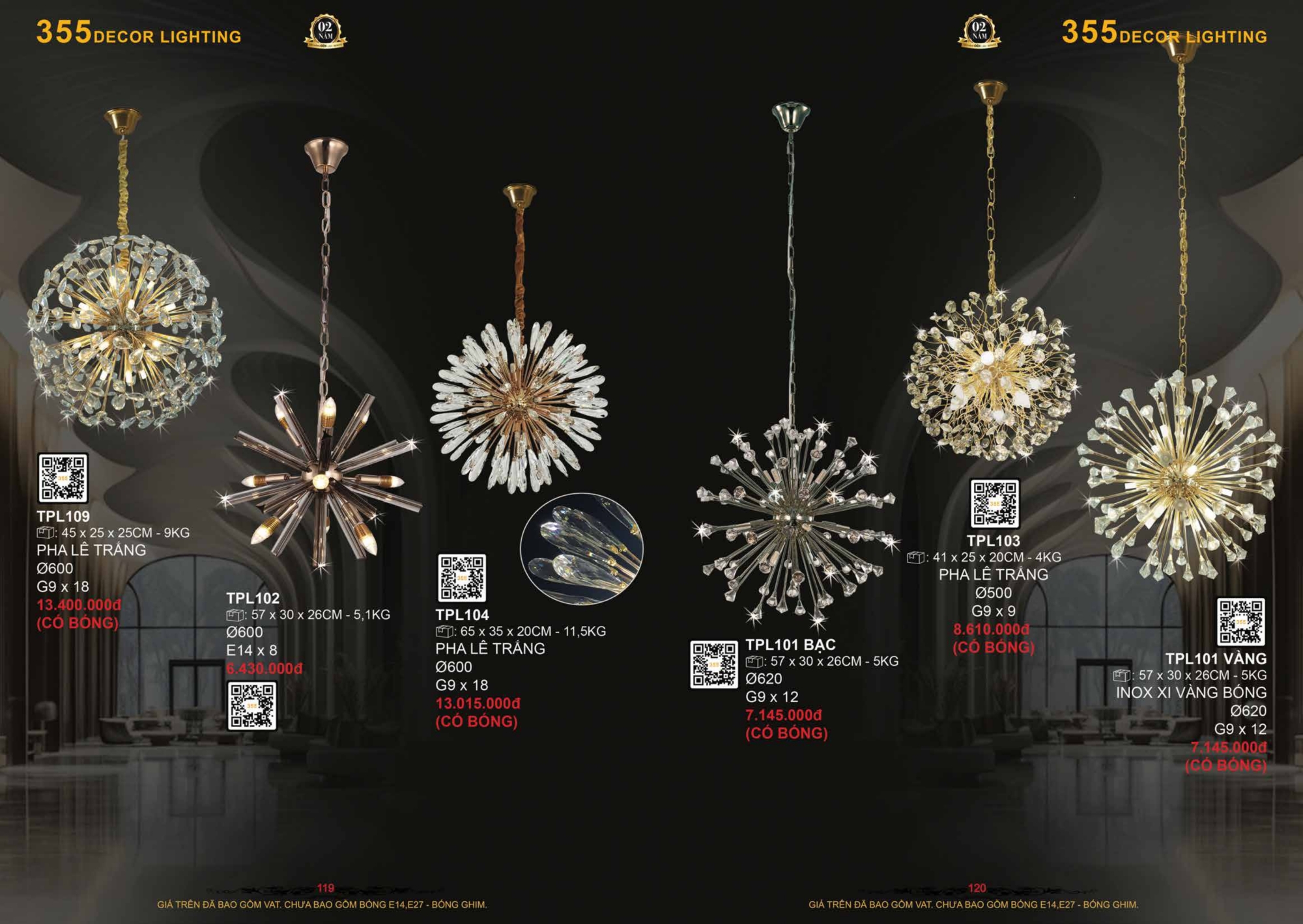 Bảng giá đèn trang trí 355 Decor