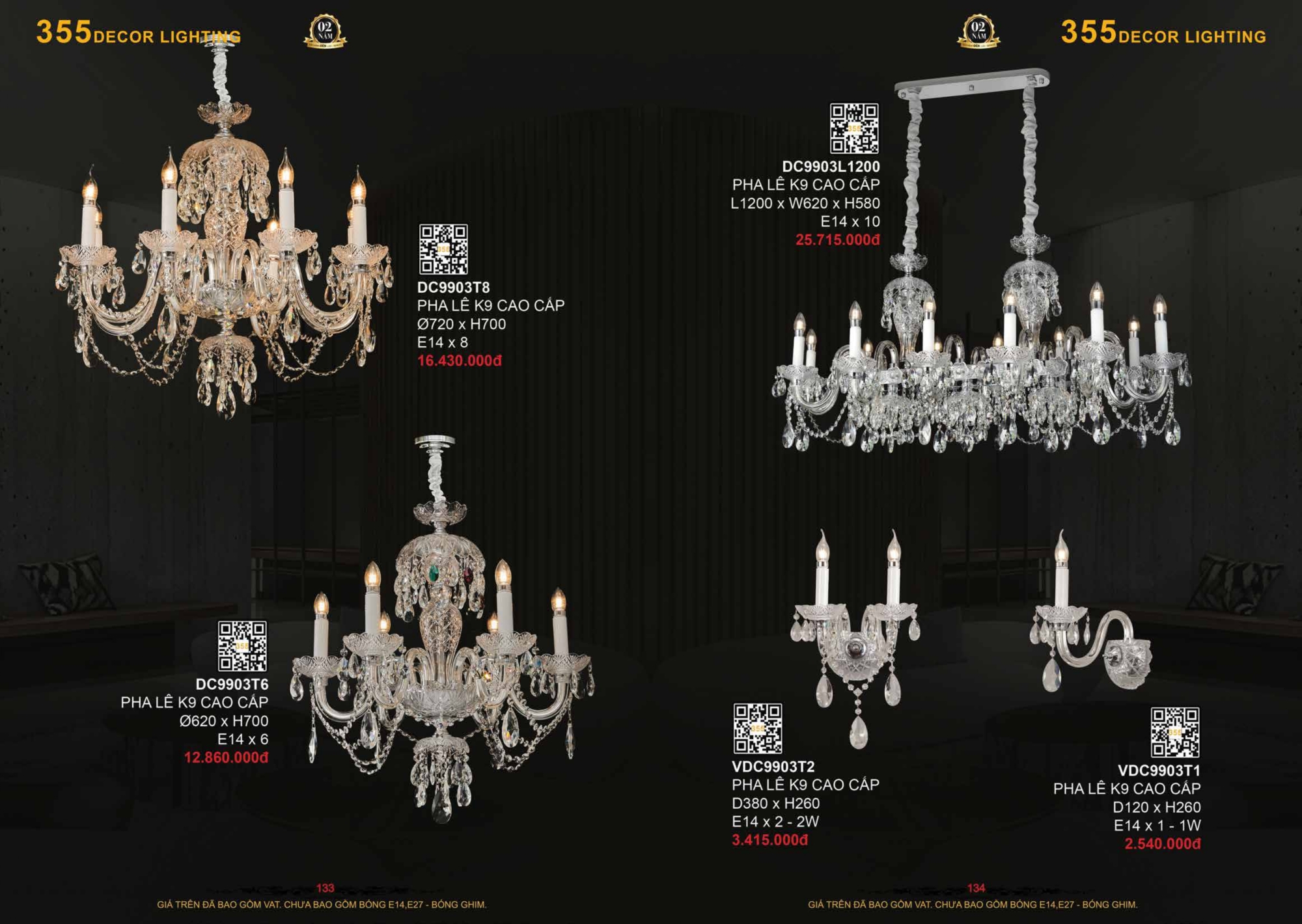 Bảng giá đèn trang trí 355 Decor