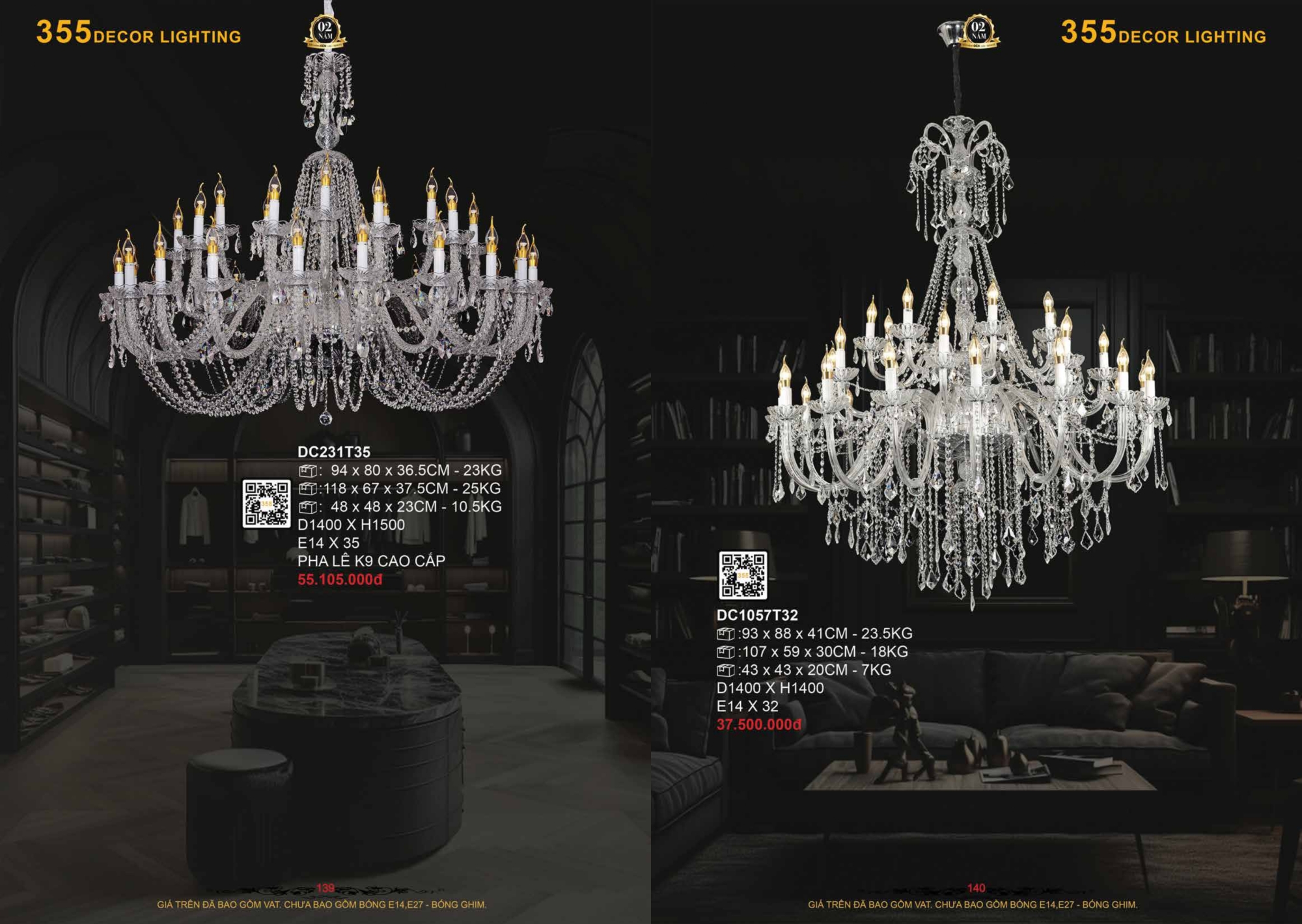 Bảng giá đèn trang trí 355 Decor