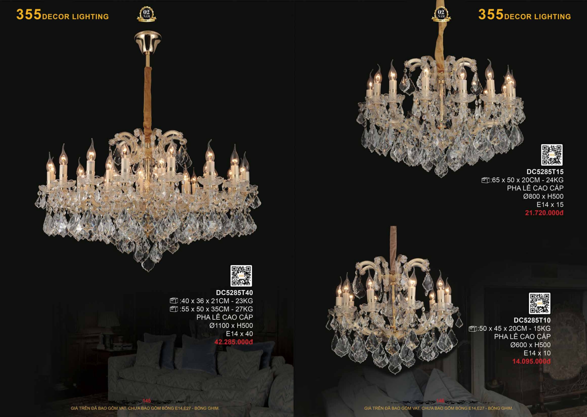 Bảng giá đèn trang trí 355 Decor