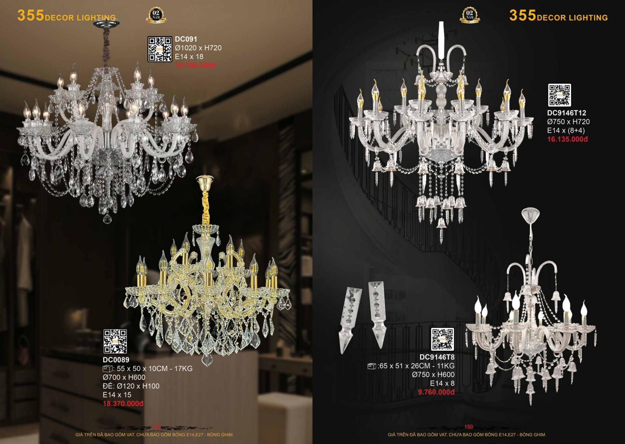 Bảng giá đèn trang trí 355 Decor