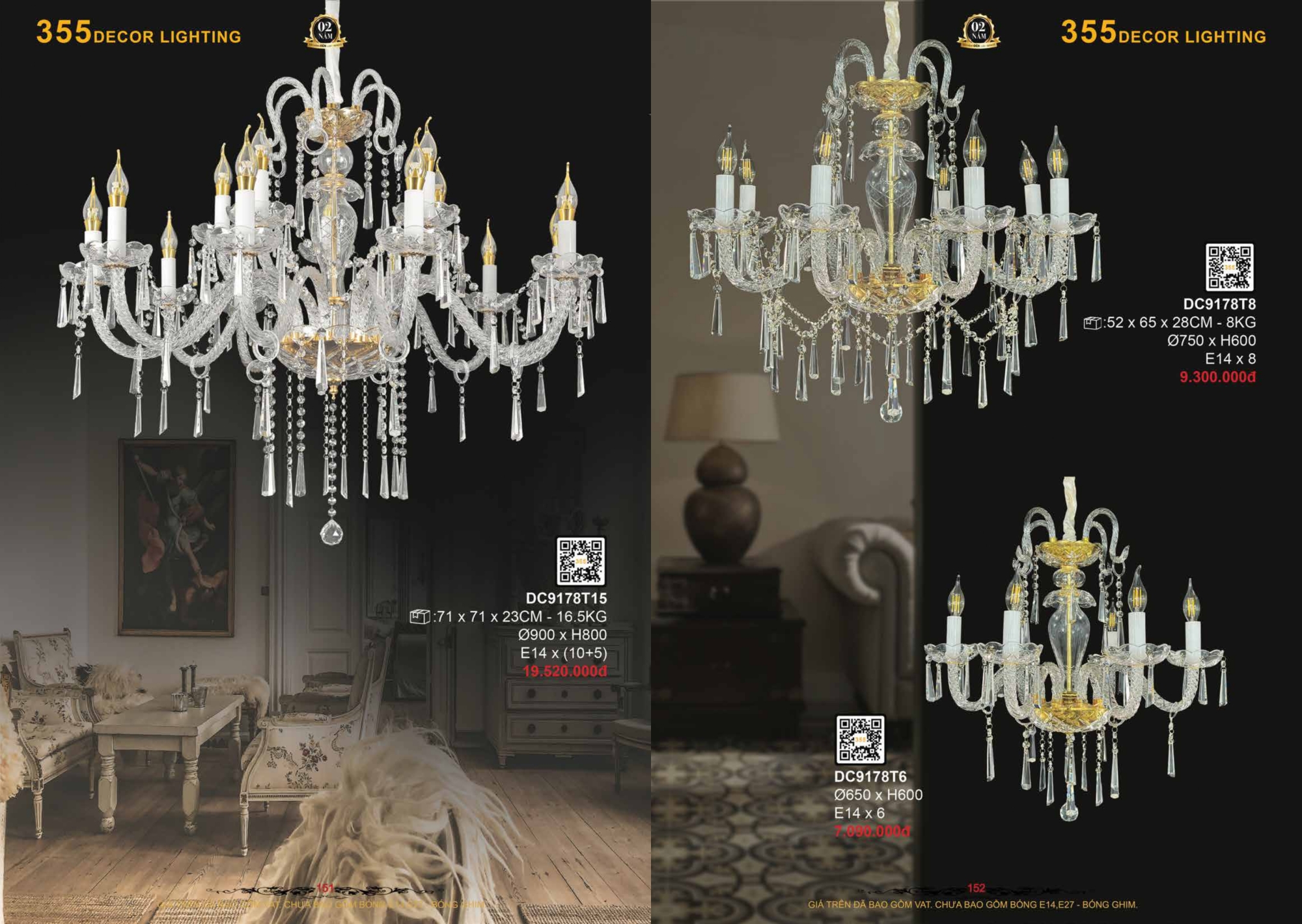 Bảng giá đèn trang trí 355 Decor