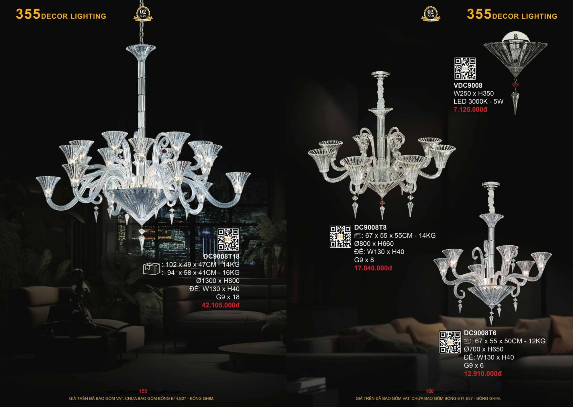 Bảng giá đèn trang trí 355 Decor