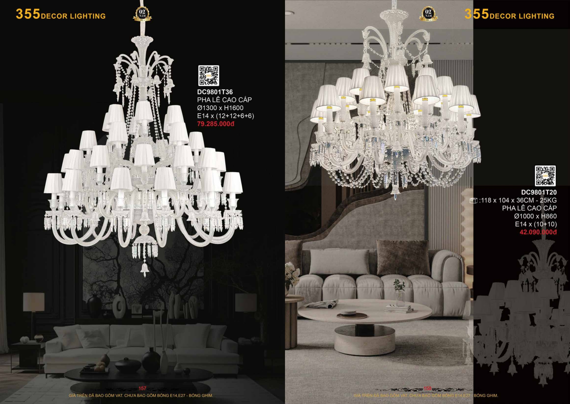 Bảng giá đèn trang trí 355 Decor