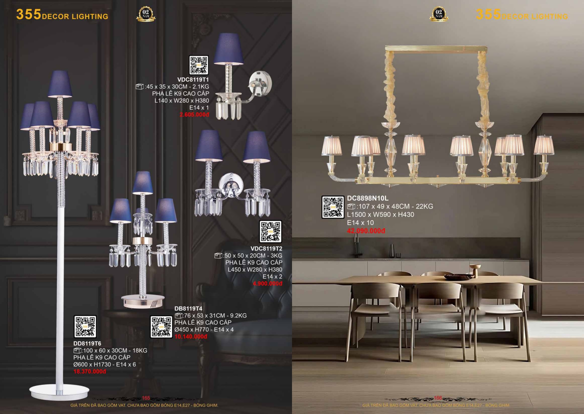 Bảng giá đèn trang trí 355 Decor