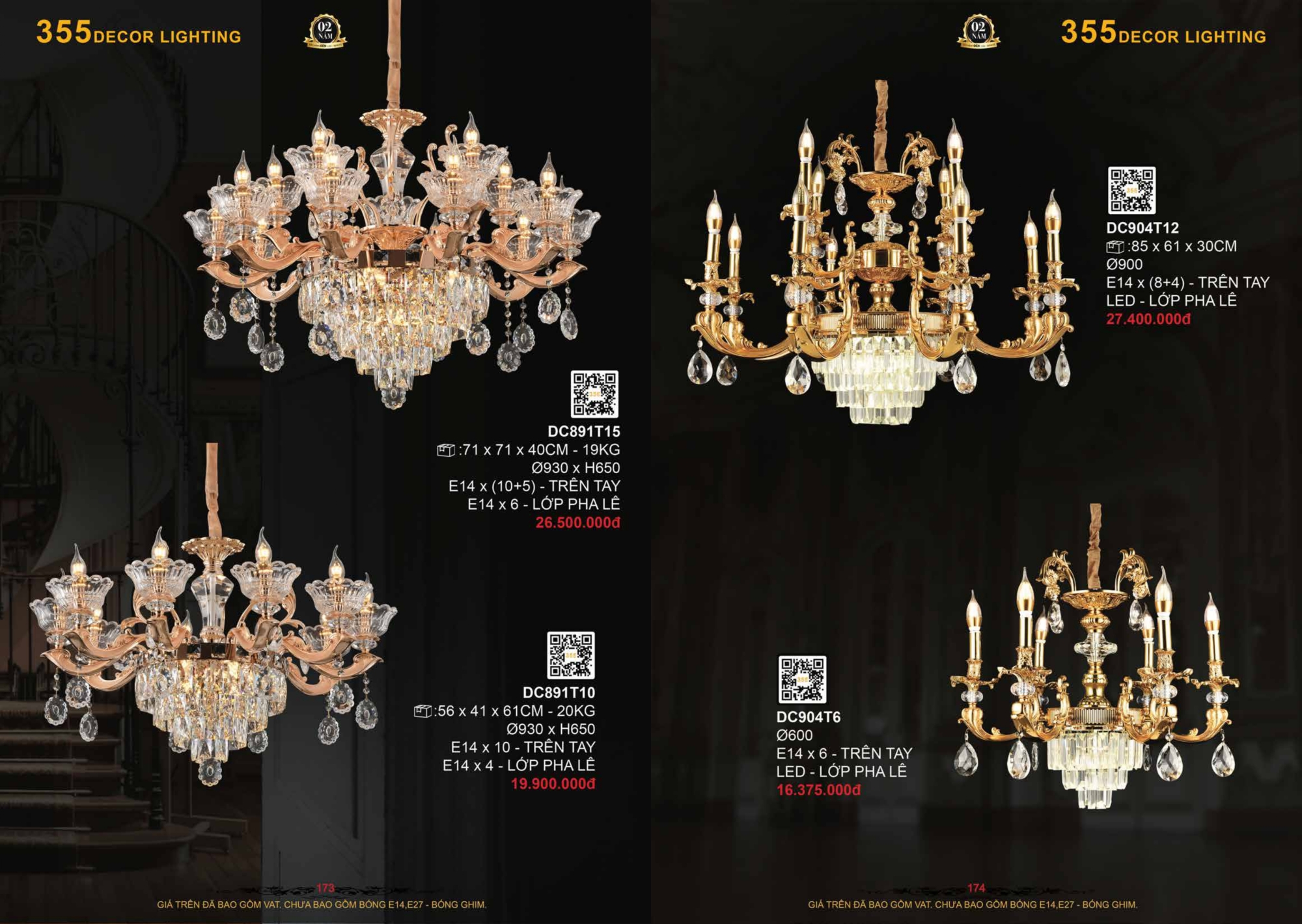 Bảng giá đèn trang trí 355 Decor