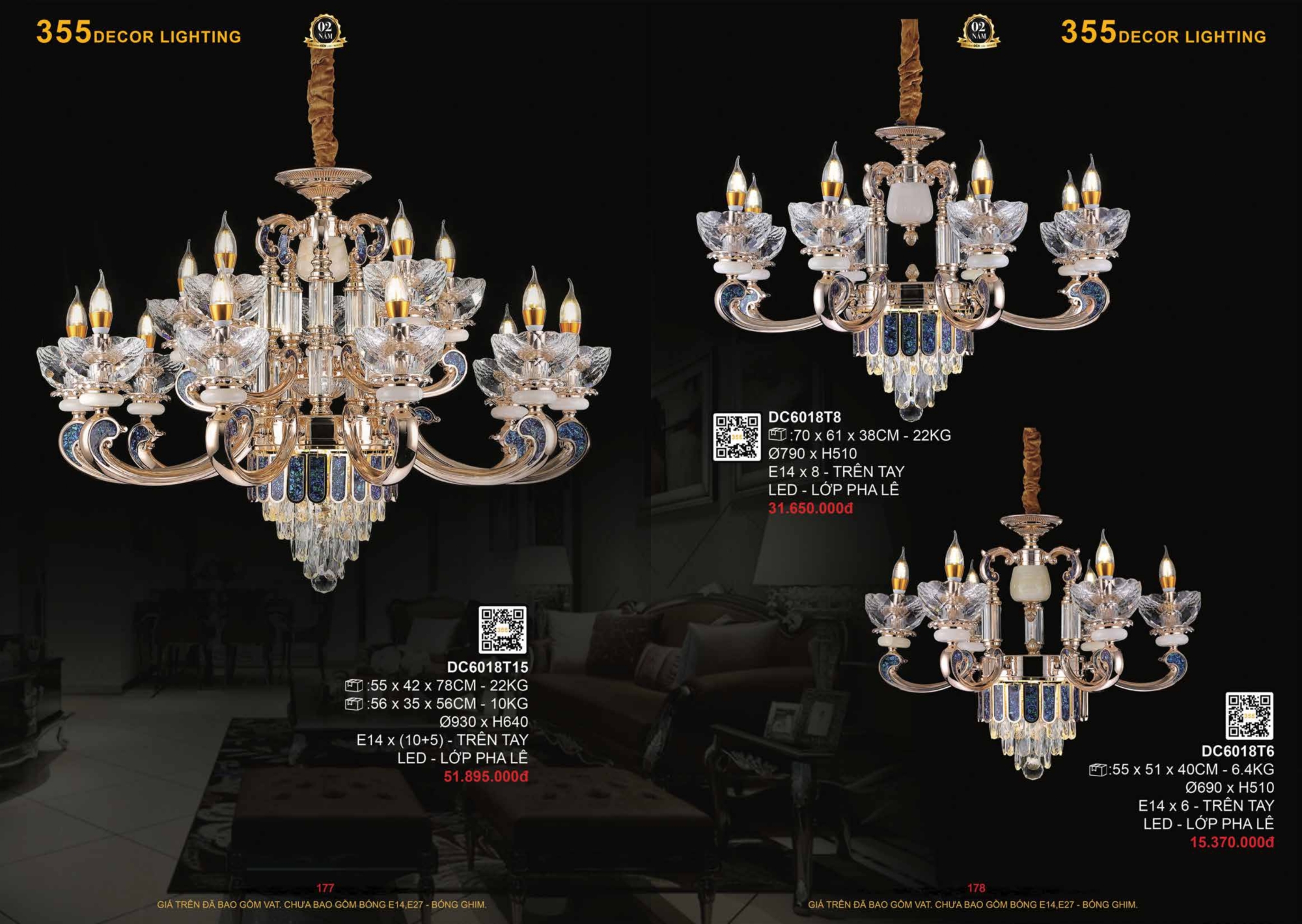 Bảng giá đèn trang trí 355 Decor