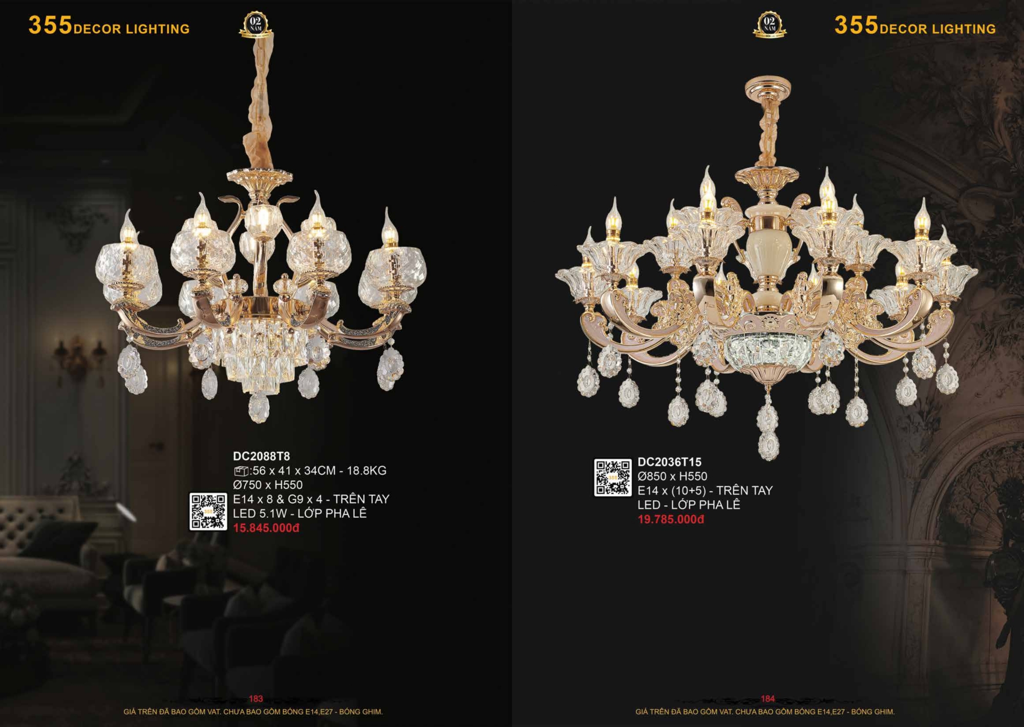 Bảng giá đèn trang trí 355 Decor