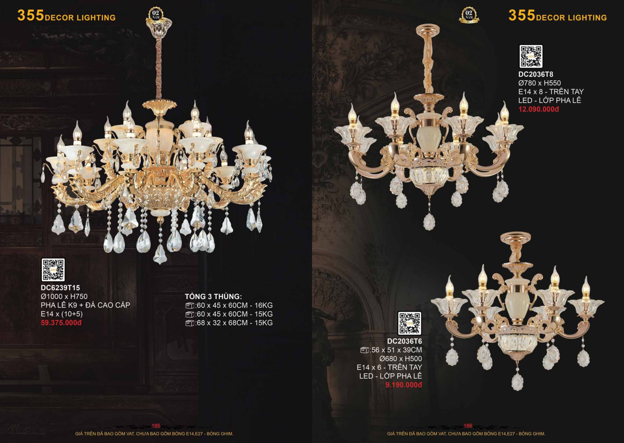 Bảng giá đèn trang trí 355 Decor