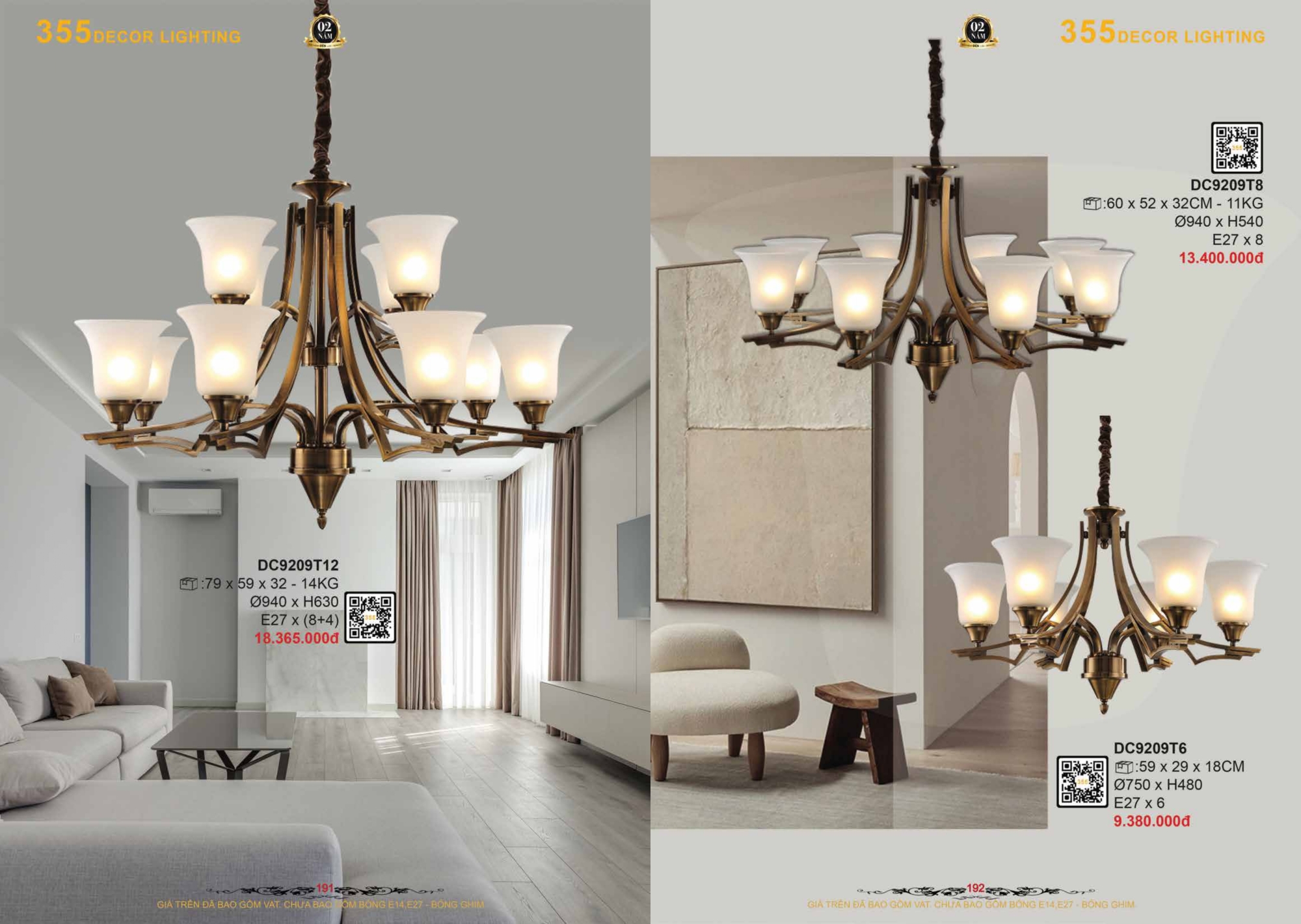 Bảng giá đèn trang trí 355 Decor