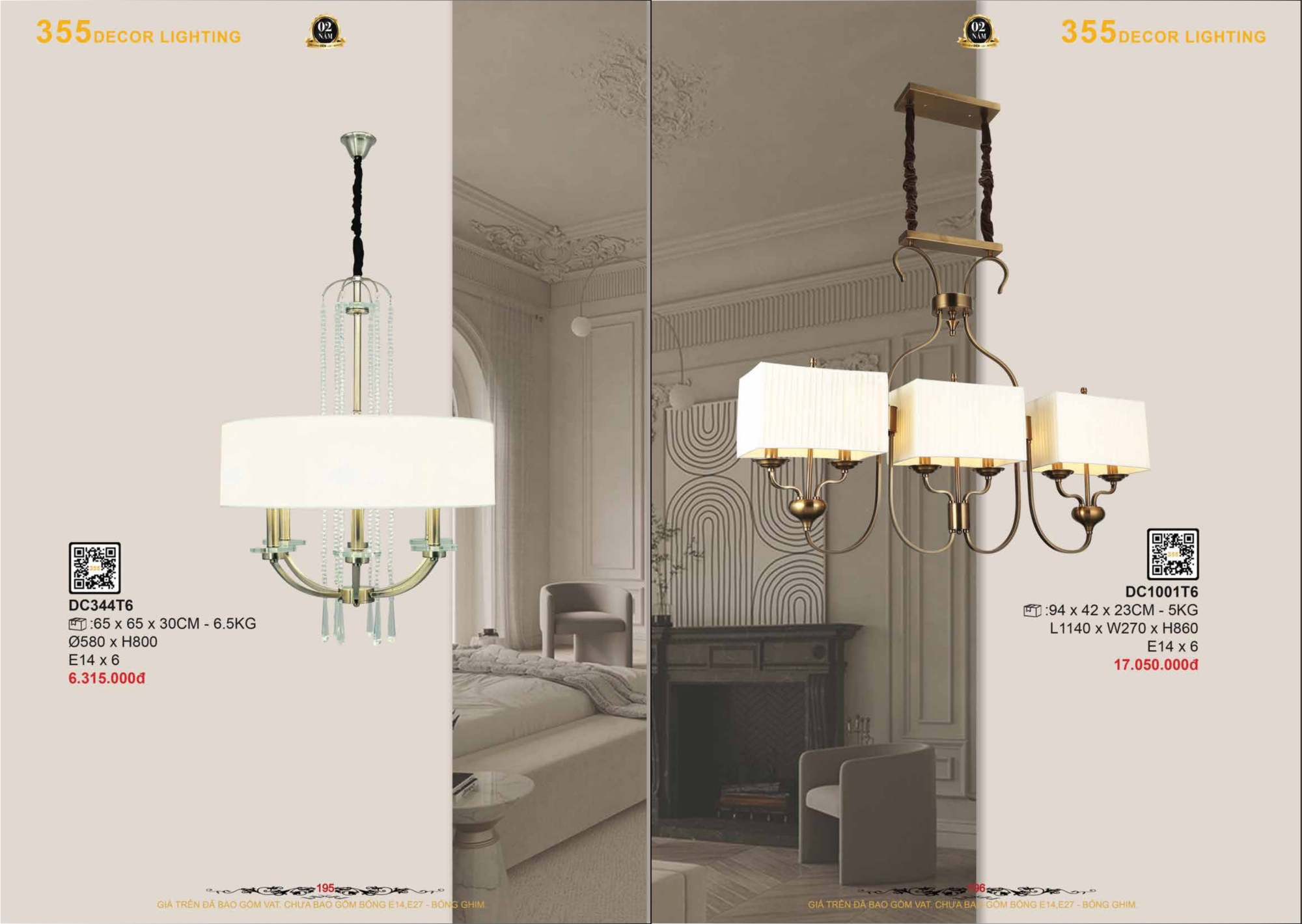 Bảng giá đèn trang trí 355 Decor