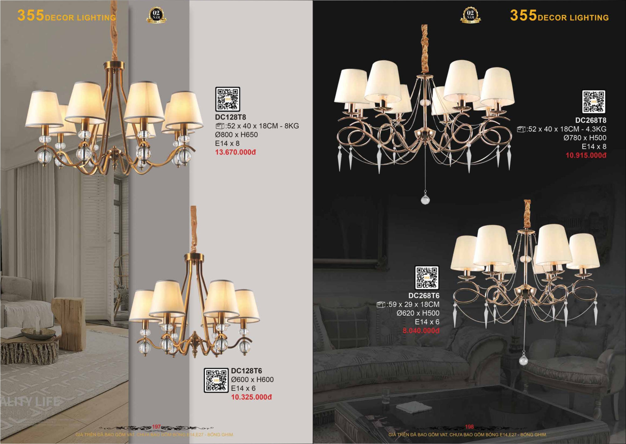 Bảng giá đèn trang trí 355 Decor