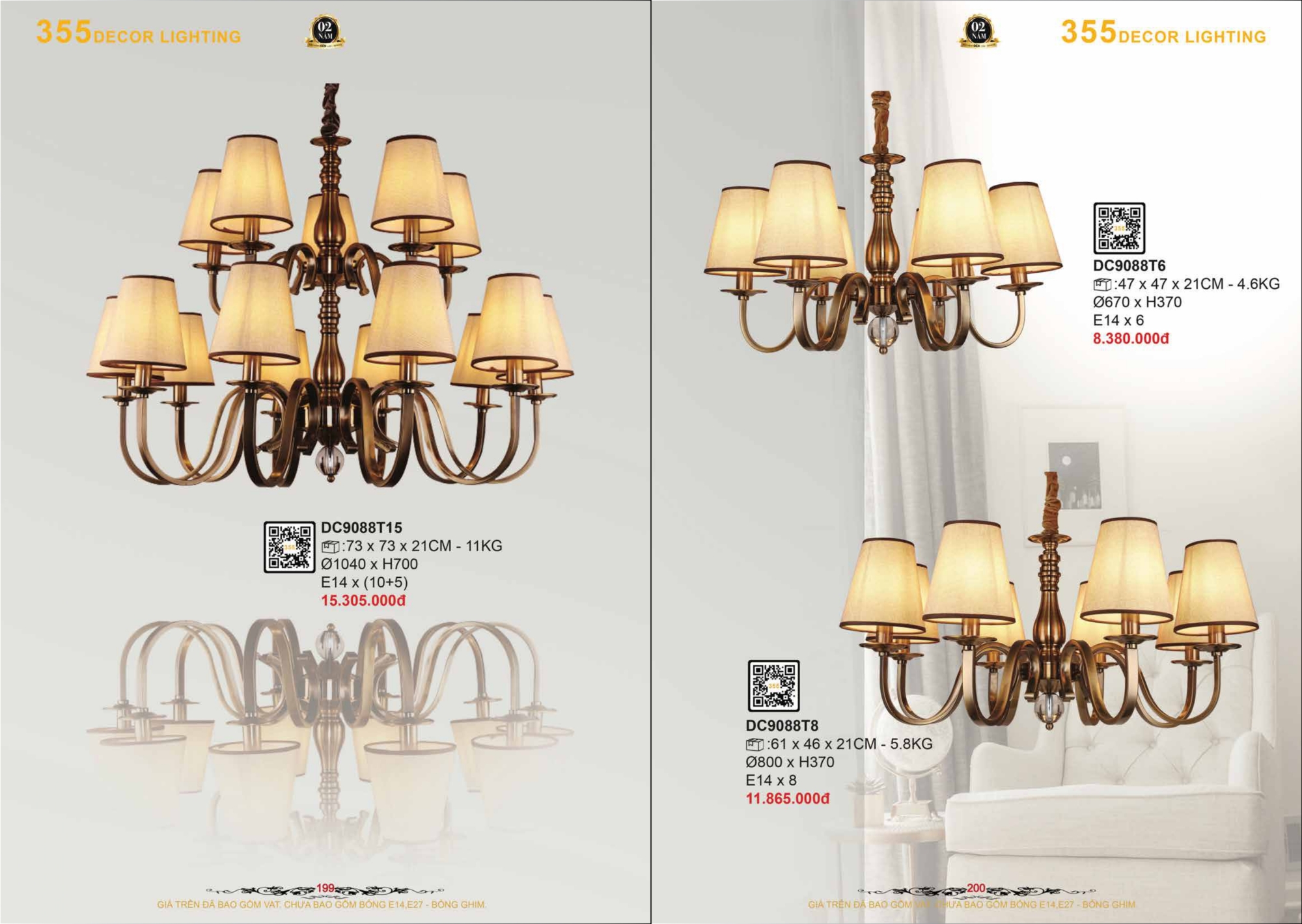 Bảng giá đèn trang trí 355 Decor