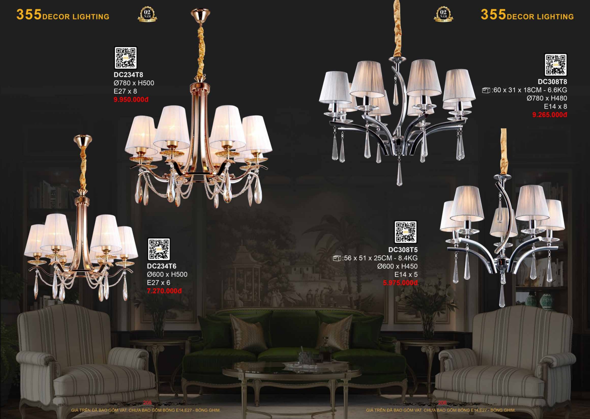 Bảng giá đèn trang trí 355 Decor
