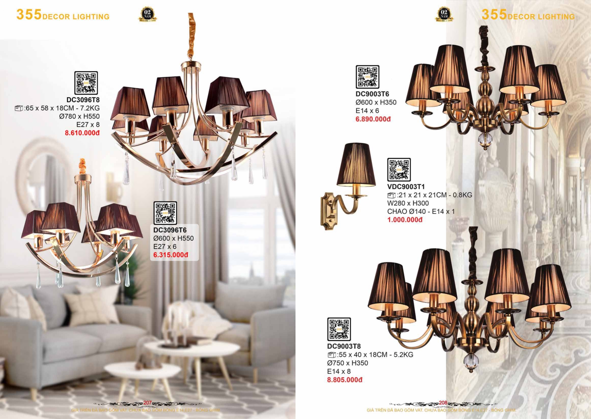 Bảng giá đèn trang trí 355 Decor