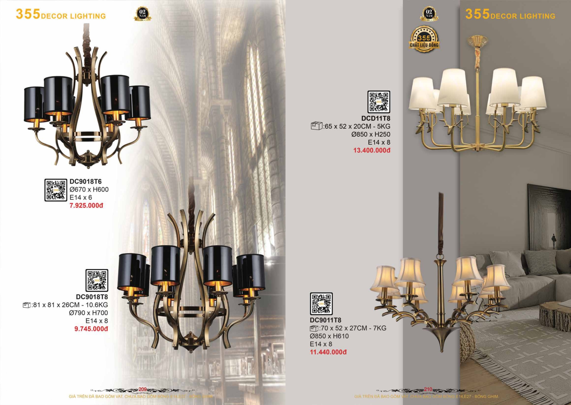 Bảng giá đèn trang trí 355 Decor