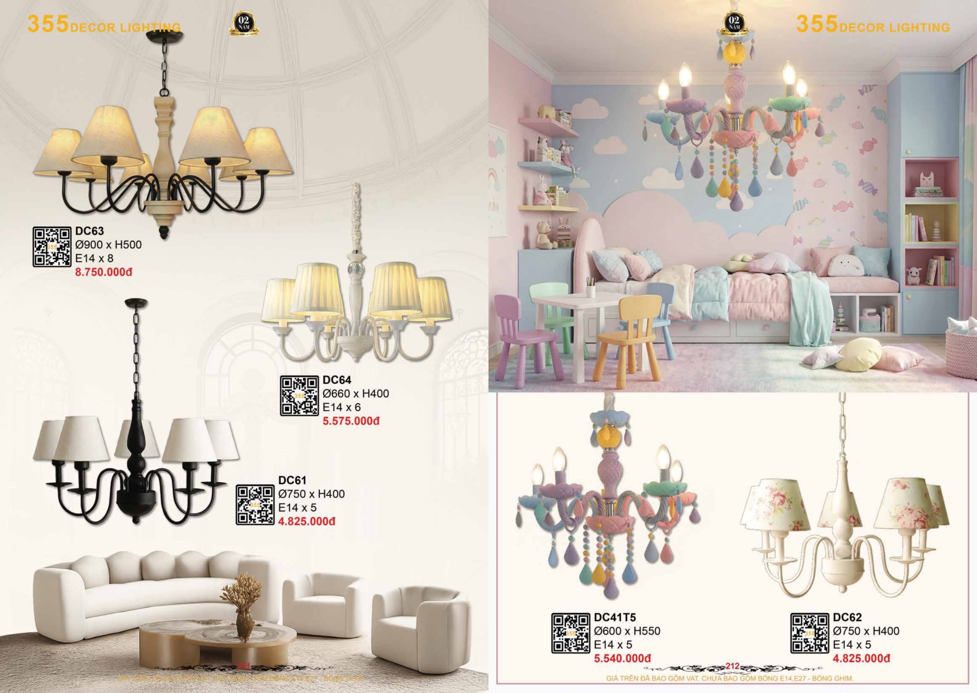Bảng giá đèn trang trí 355 Decor