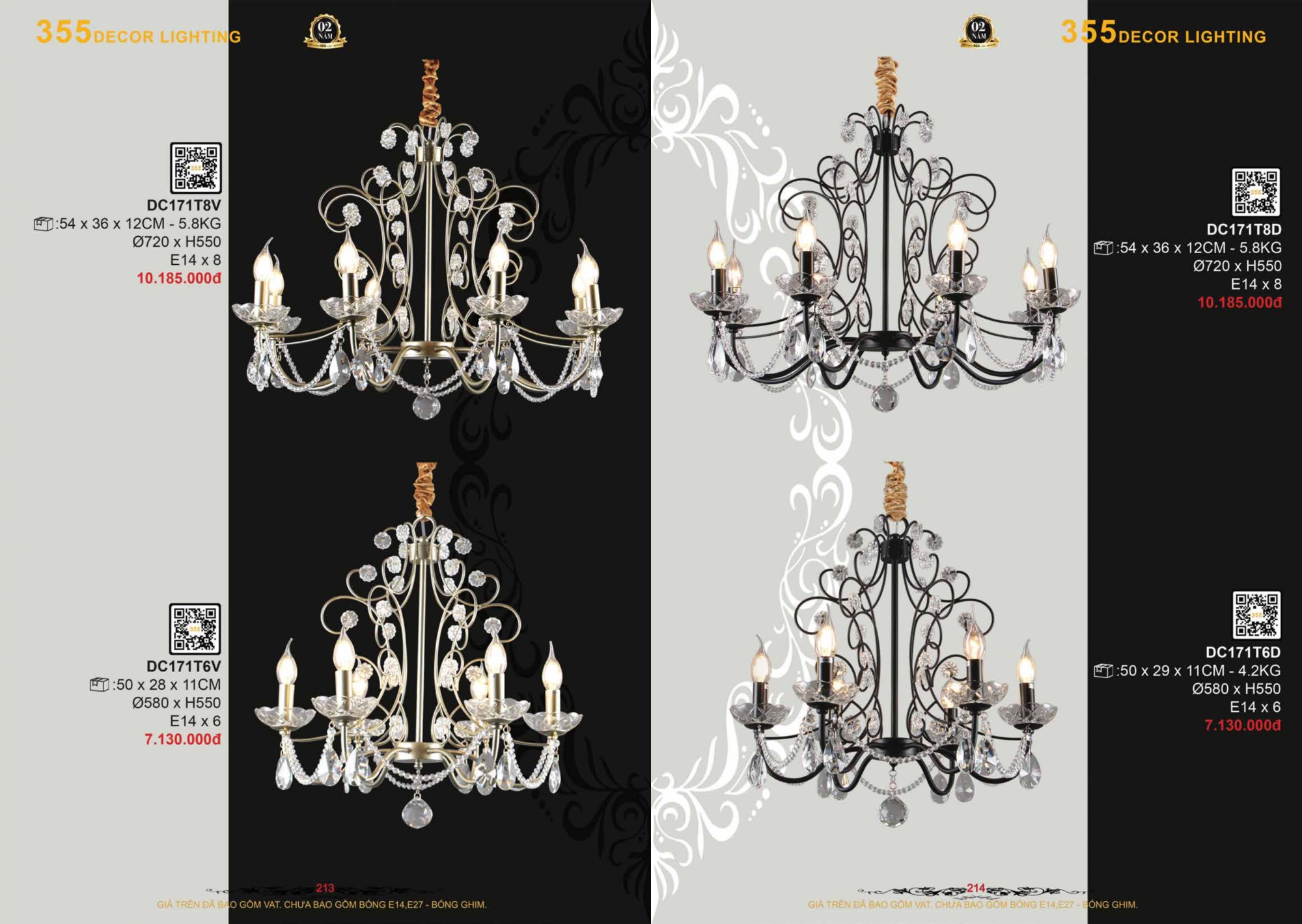 Bảng giá đèn trang trí 355 Decor