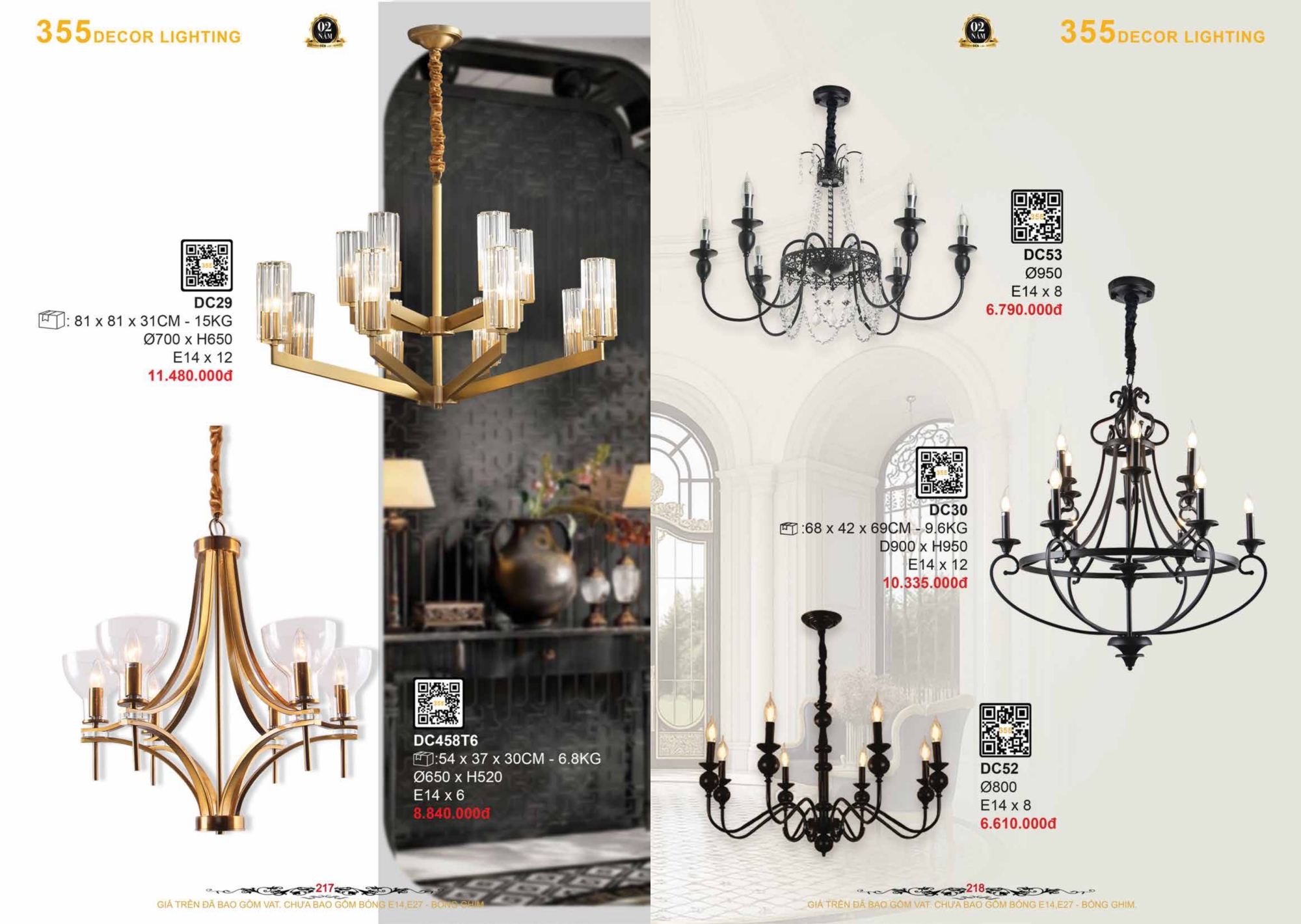Bảng giá đèn trang trí 355 Decor