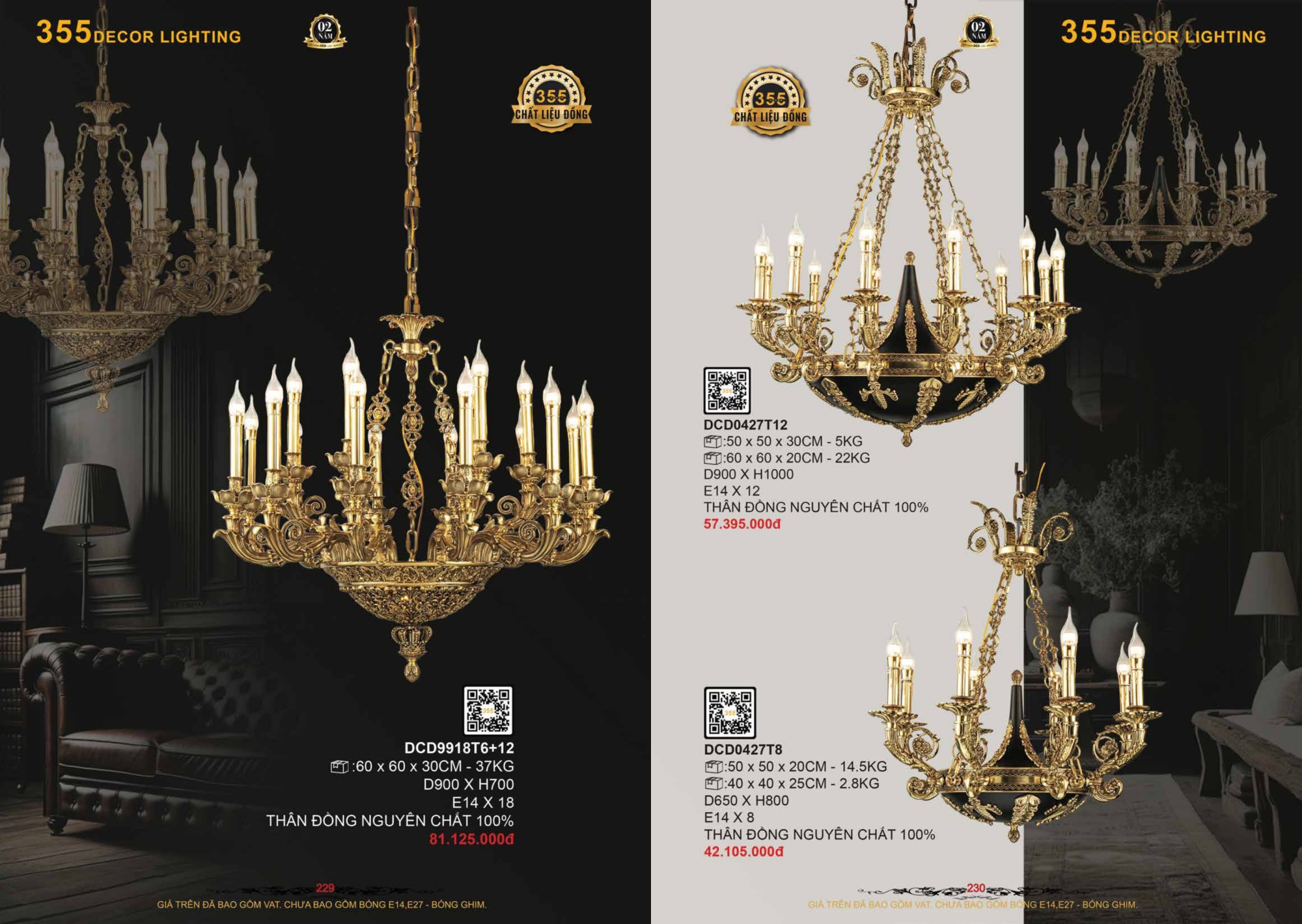 Bảng giá đèn trang trí 355 Decor