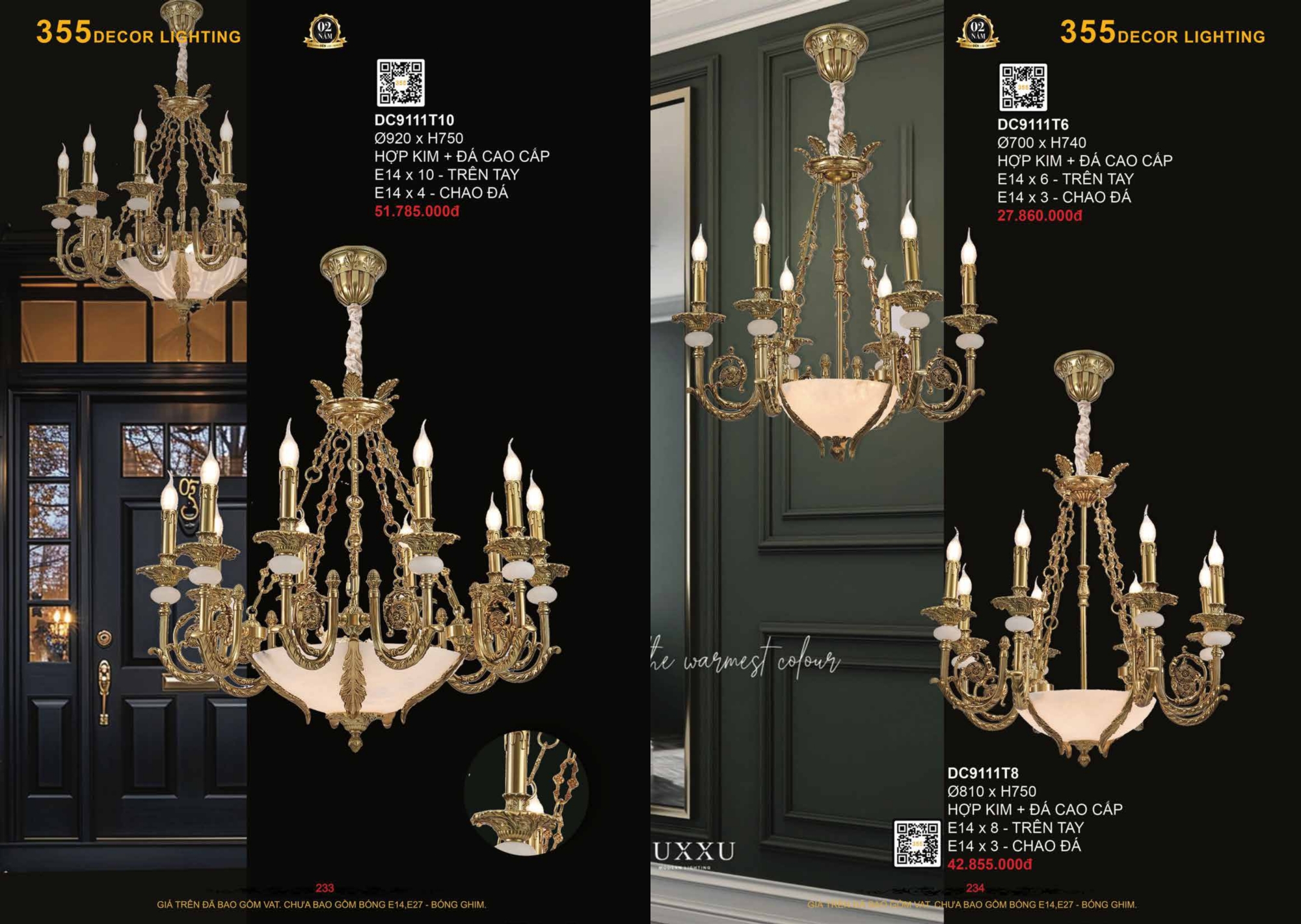 Bảng giá đèn trang trí 355 Decor