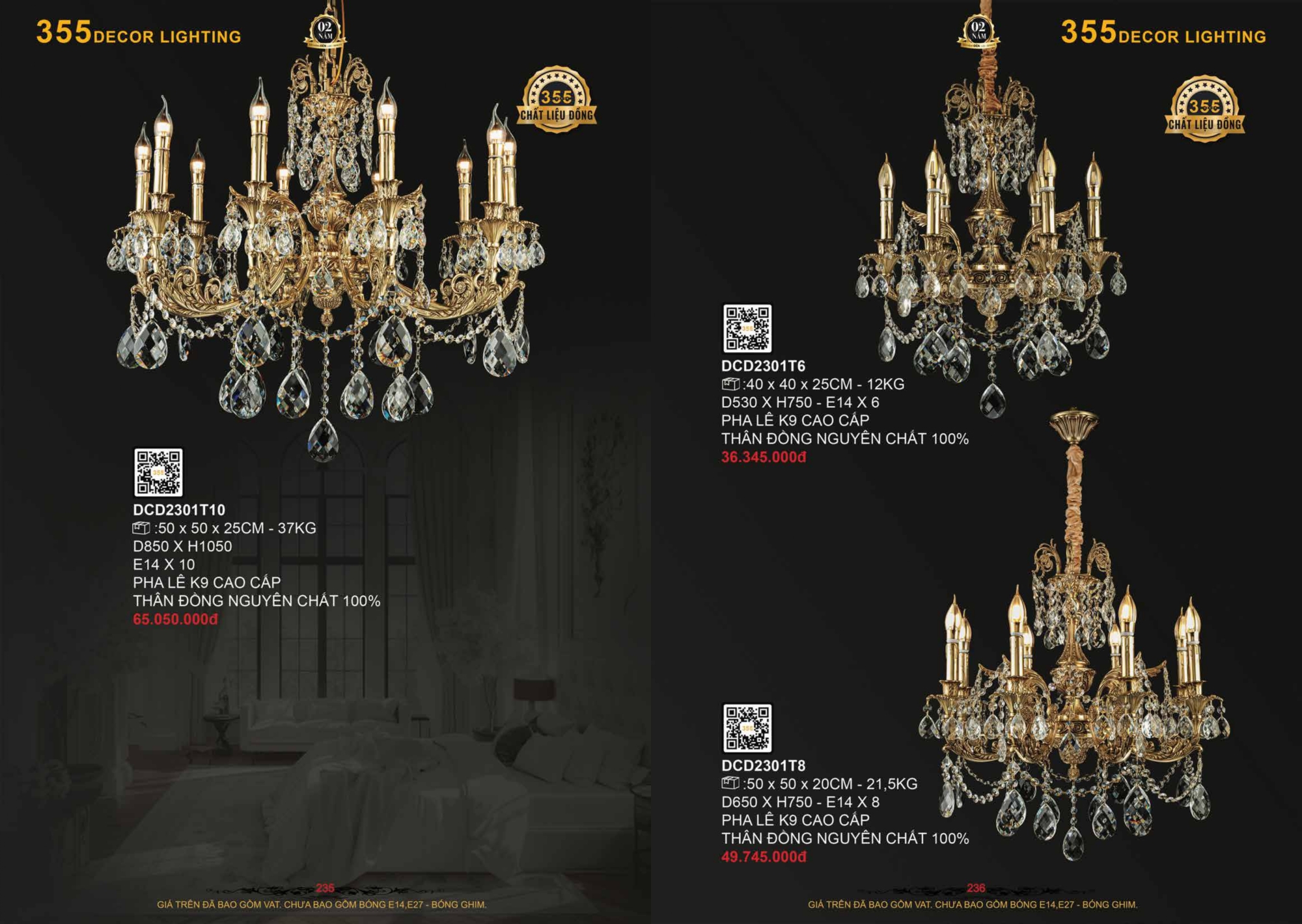 Bảng giá đèn trang trí 355 Decor