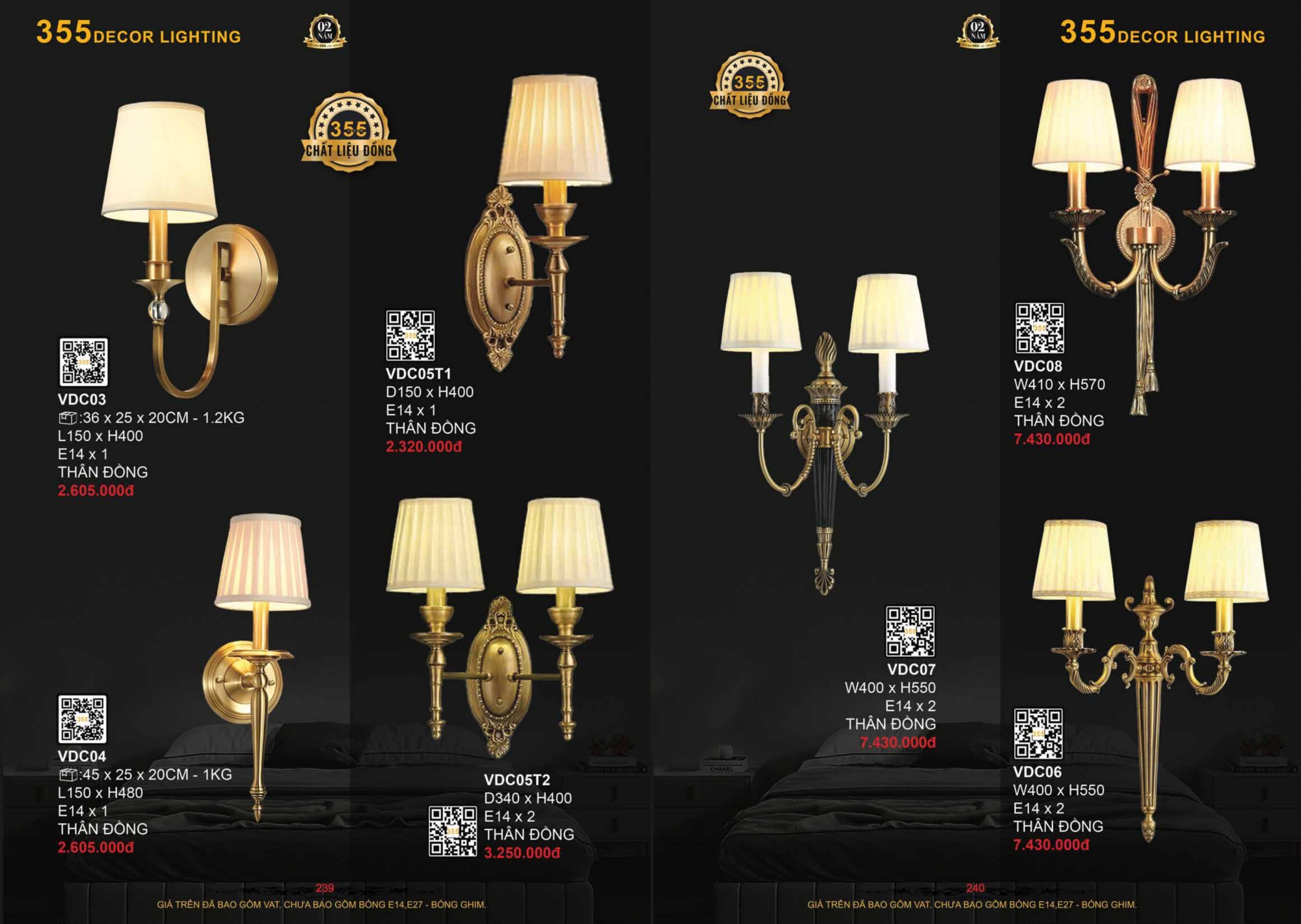 Bảng giá đèn trang trí 355 Decor