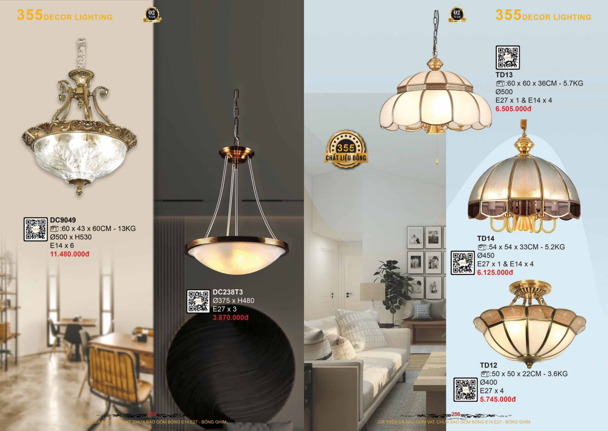 Bảng giá đèn trang trí 355 Decor