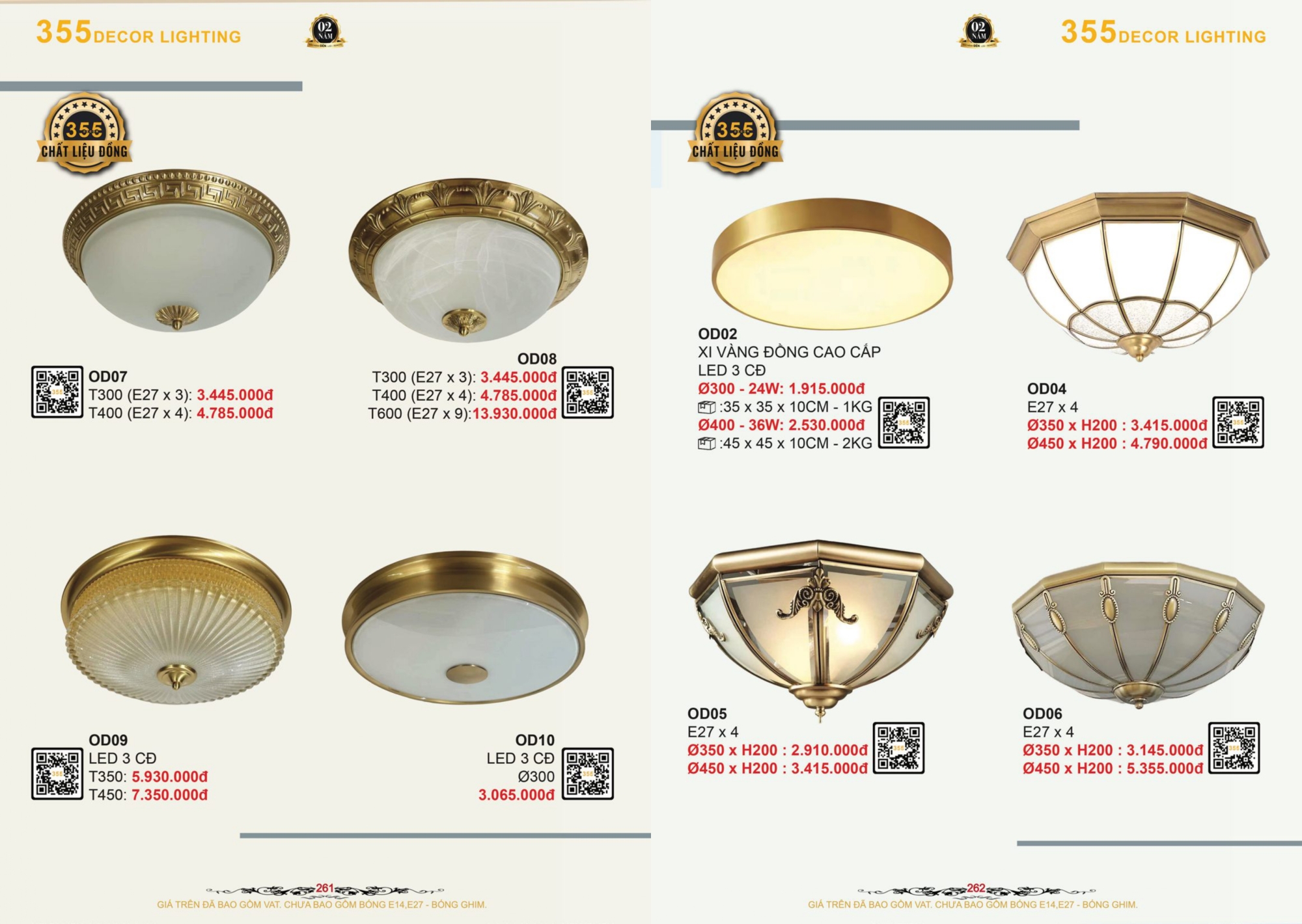 Bảng giá đèn trang trí 355 Decor