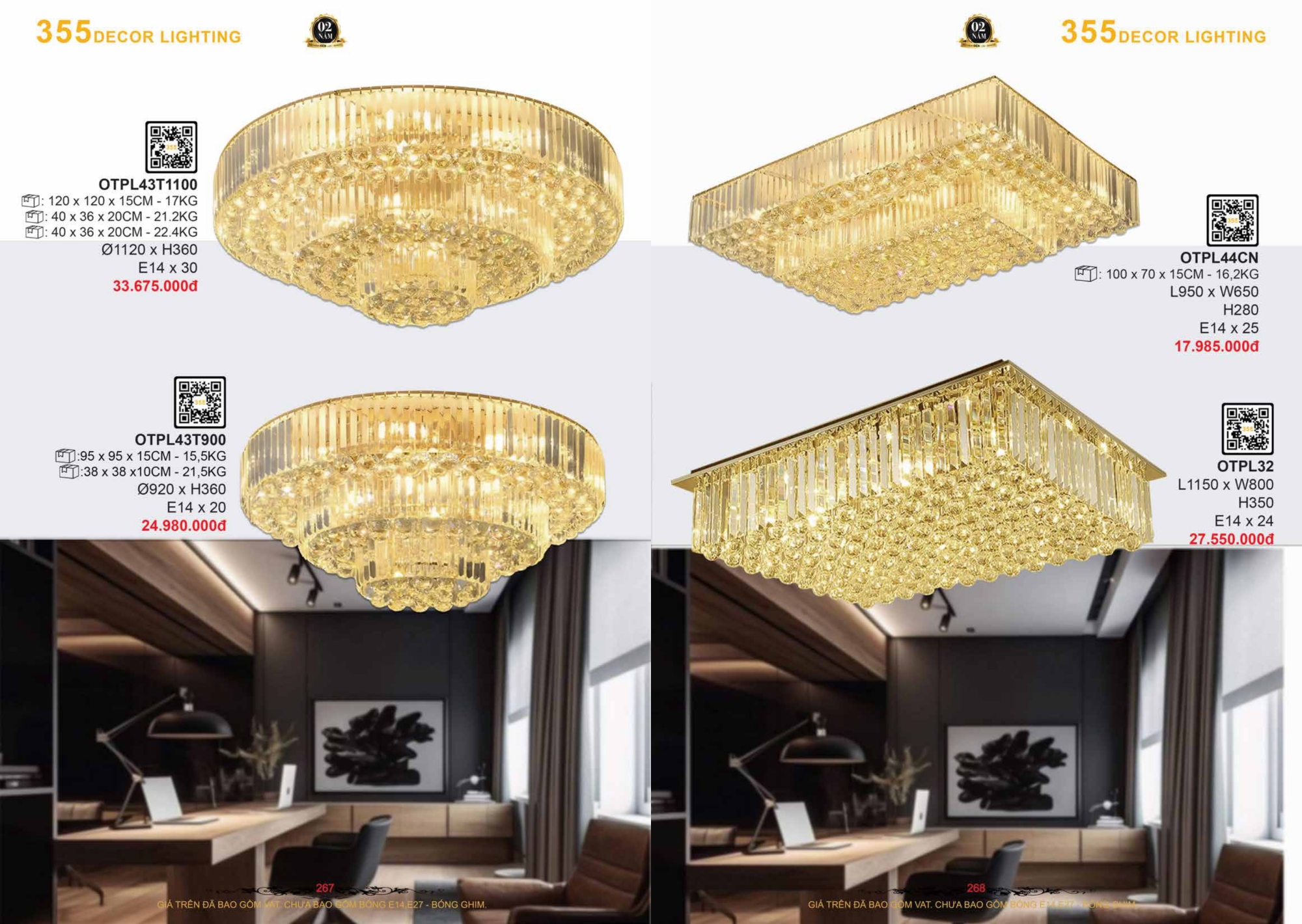 Bảng giá đèn trang trí 355 Decor