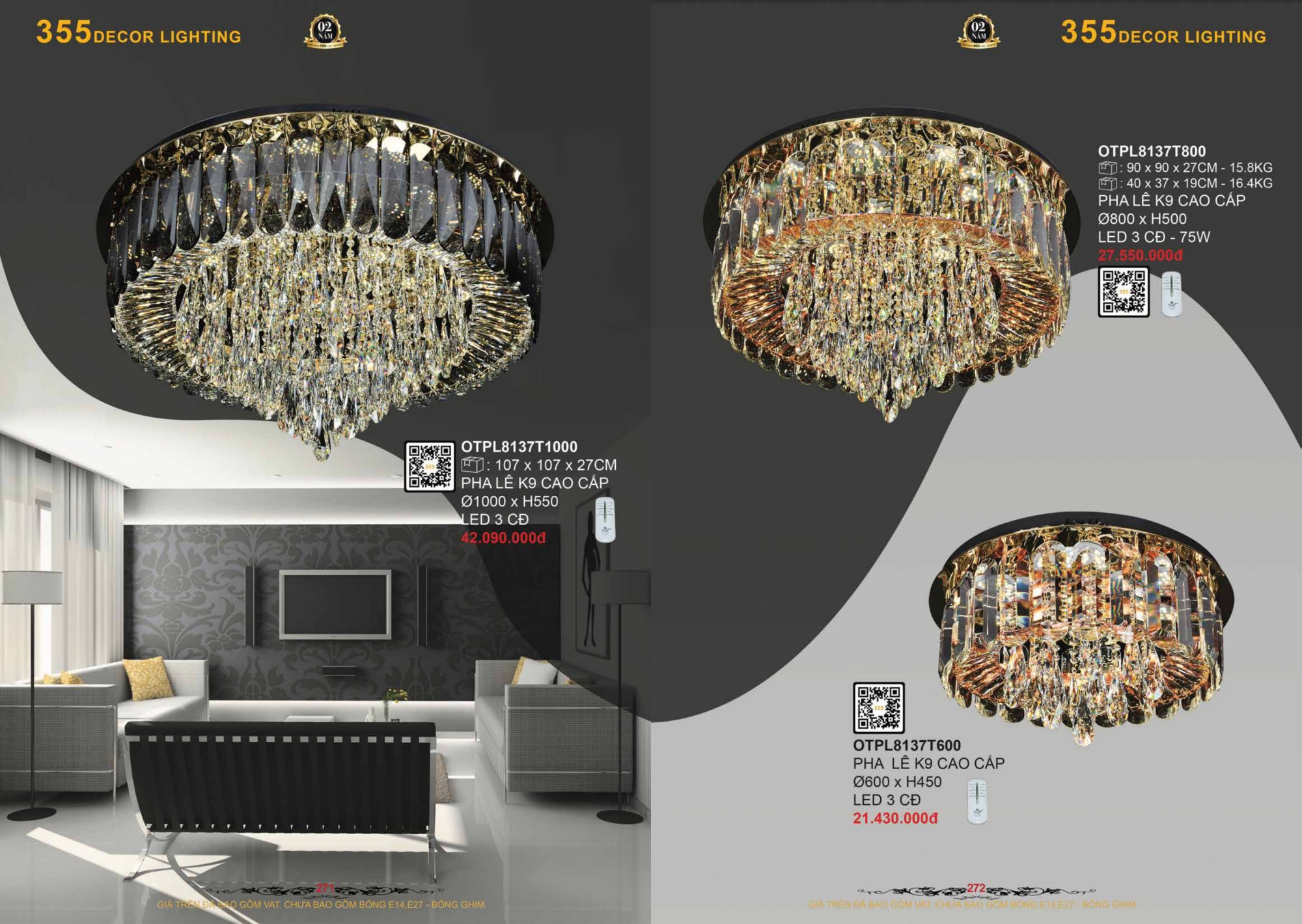 Bảng giá đèn trang trí 355 Decor