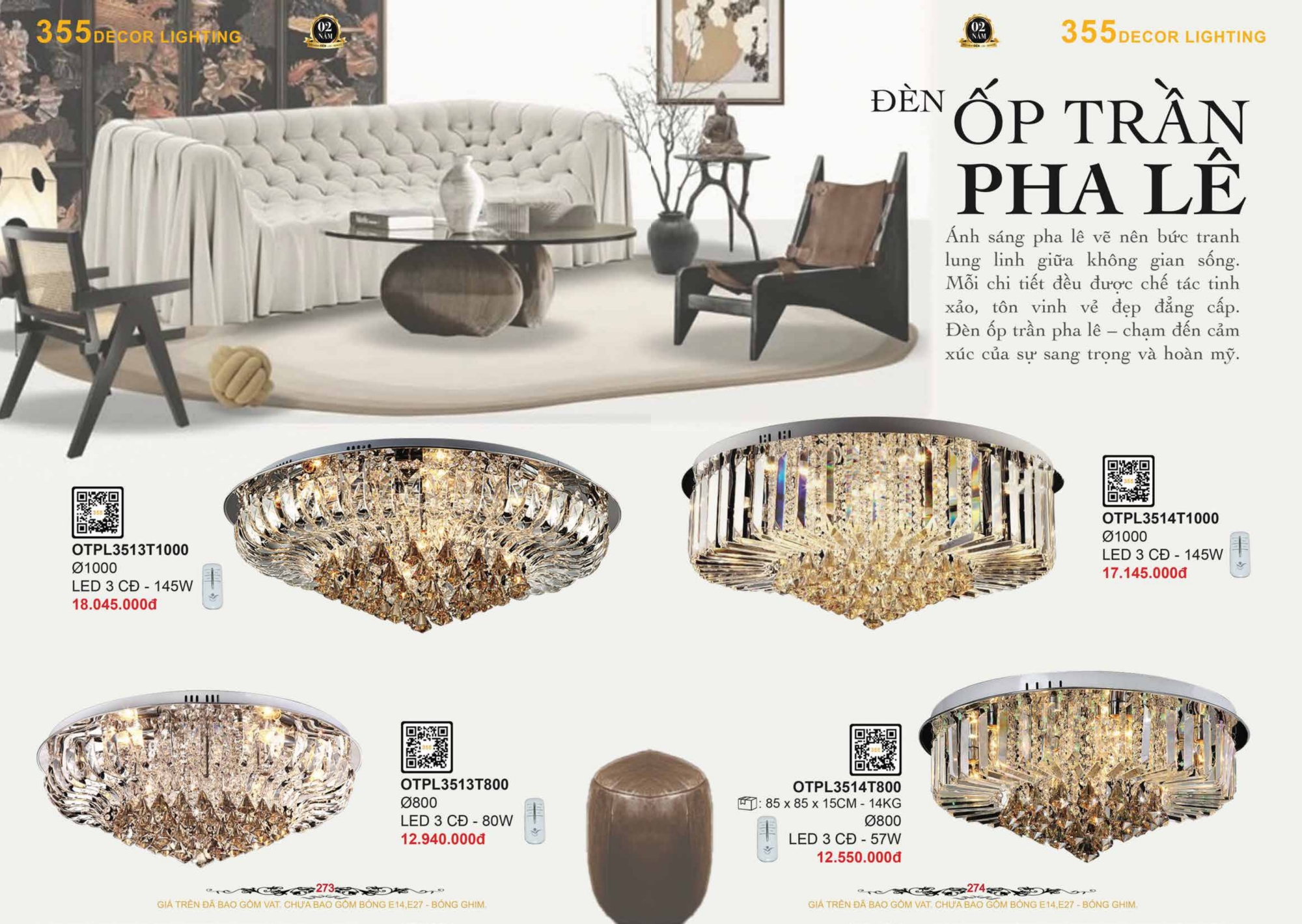 Bảng giá đèn trang trí 355 Decor